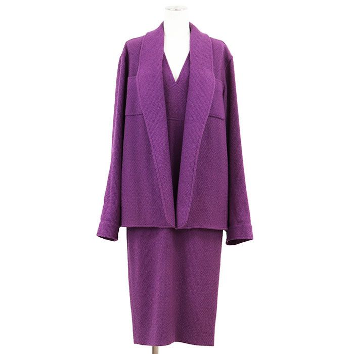 Chanel Chanel Chanel Wool Tweed Dress Set Textile Suits P05827 DUTY FREE for USA Size ONE SIZE - 1 Thumbnail