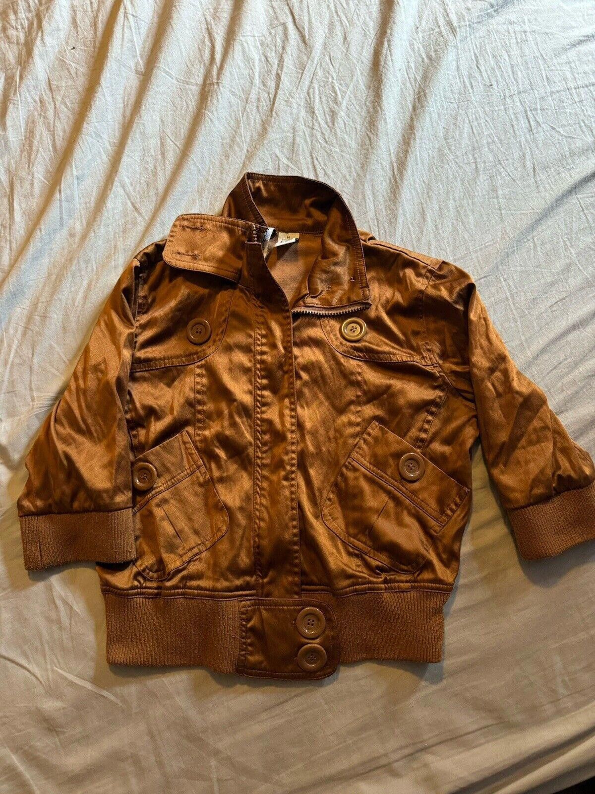 Designer Voice Stretch Copper Crop Jacket Women’s Medium Size M / US 6-8 / IT 42-44 - 1 Thumbnail