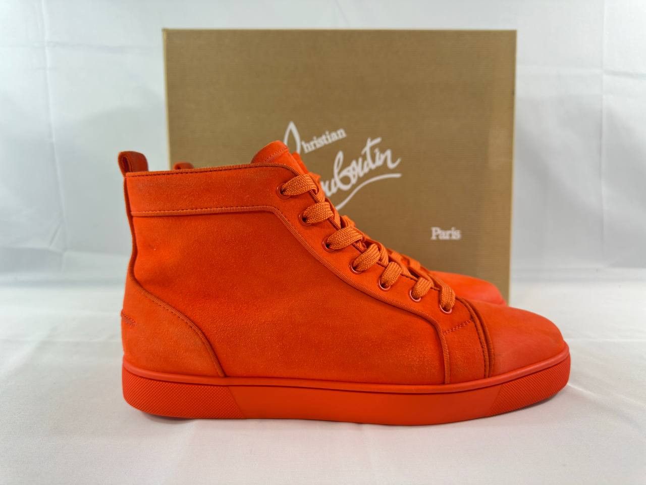 Christian Louboutin Christian Louboutin Louis Orlato Flat Sneakers Orange Suede Size US 11 / EU 44 - 2 Thumbnail
