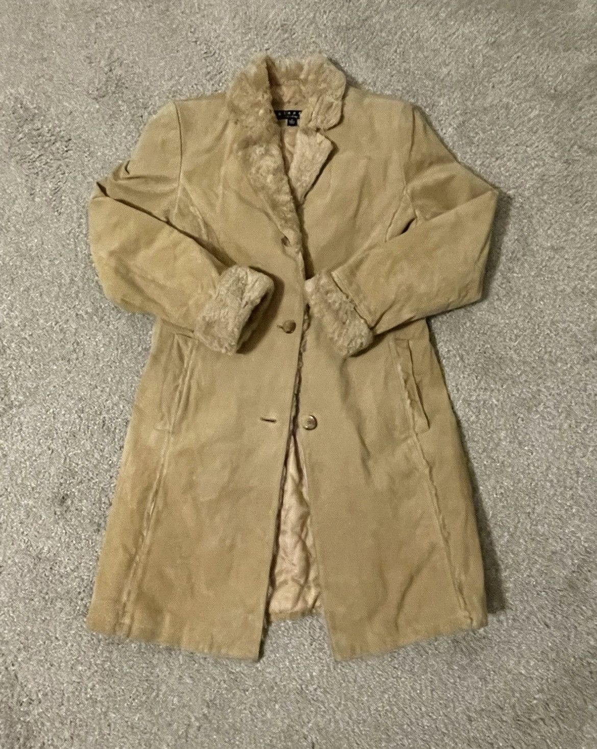 Vintage Vintage 70s Pimp Style Suede Leather Long Coat faux Fur Smal Size S / US 4 / IT 40 - 1 Thumbnail