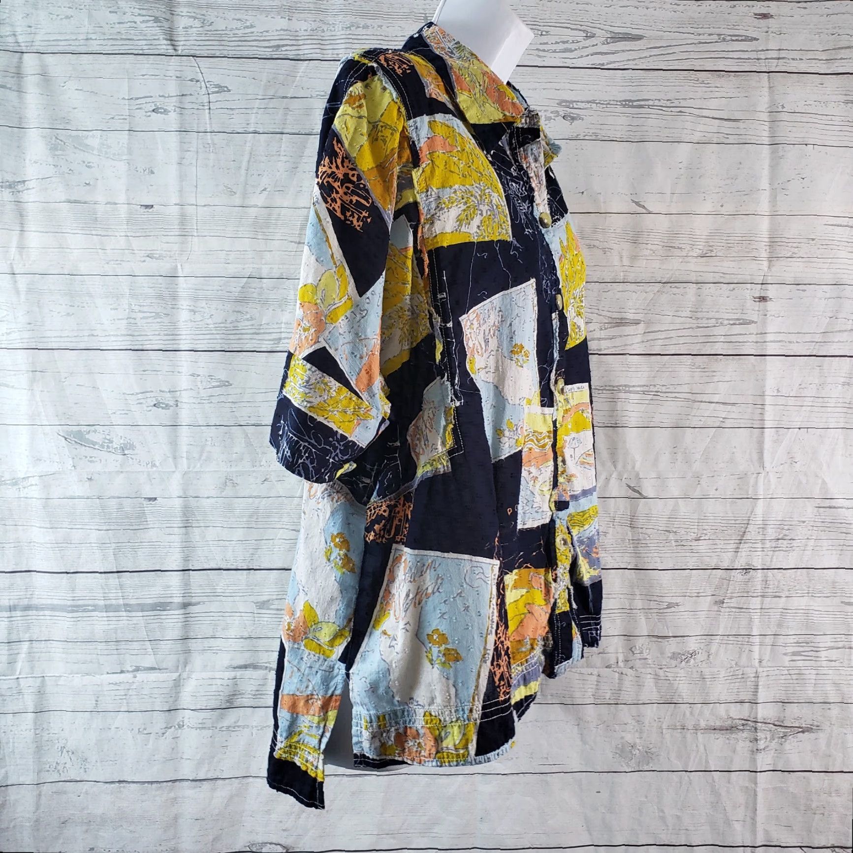 Vintage We The Free Womens Button-Front Shirt Sz S Oversized Cotton Blue Love Letters Size S / US 4 / IT 40 - 3 Thumbnail