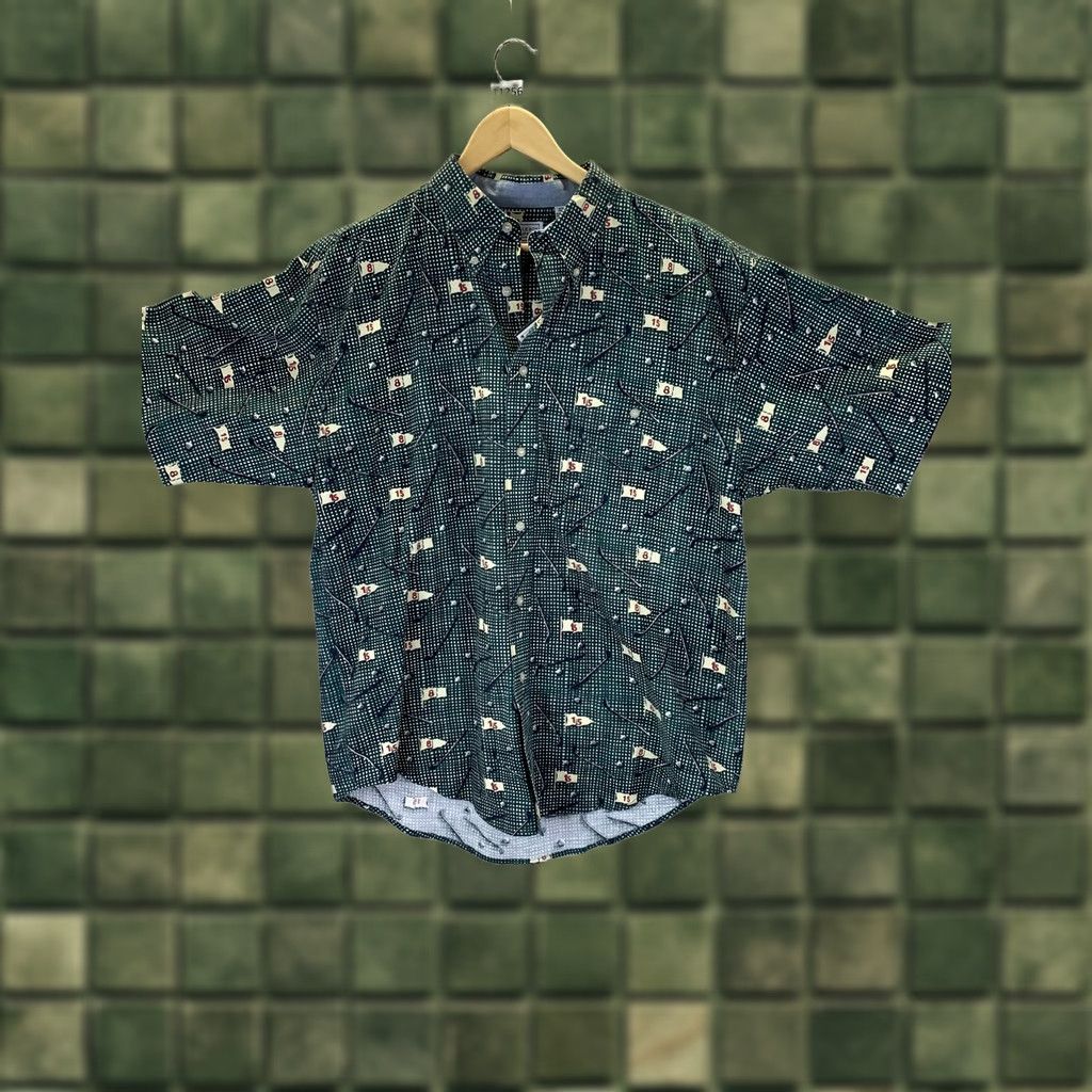 Bugle Boy VINTAGE Bugle Boy All Over Golf Print Cotton Short Sleeve Button Up Mens NWT Size US 33 - 1 Thumbnail