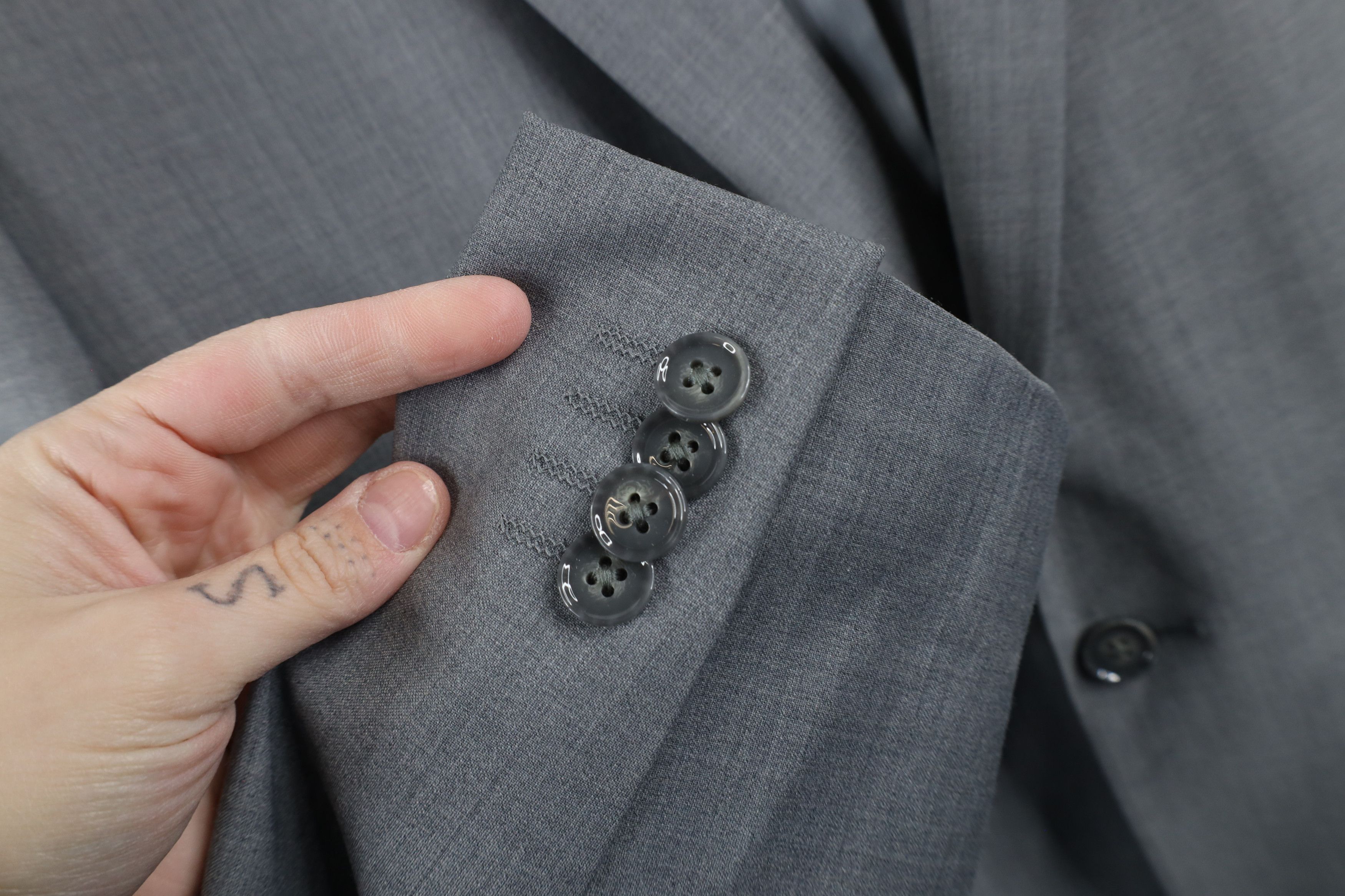 Express × Vintage Express Stretch+ Chambray 2 Button Suit Coat Jacket Gray Size US XXL / EU 58 / 5 - 8 Thumbnail