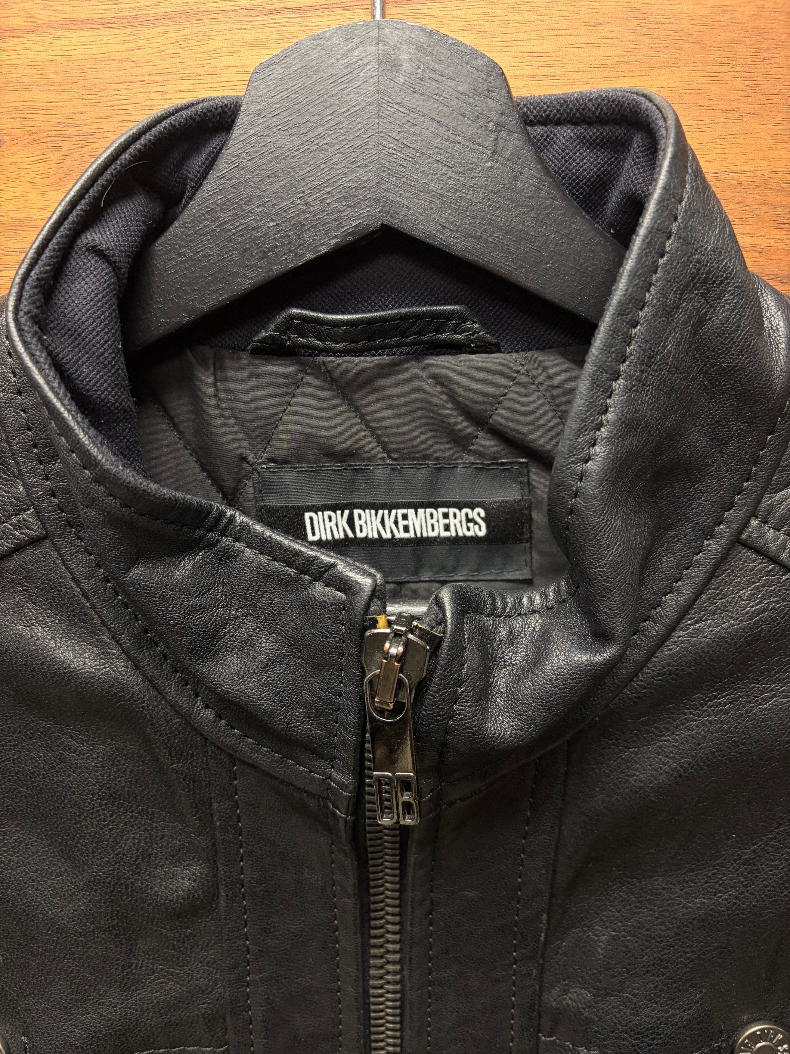 Dirk Bikkembergs Dirk Bikkembergs Leather Moto Jacket with Navy Blue Panelling Size US L / EU 52-54 / 3 - 3 Thumbnail