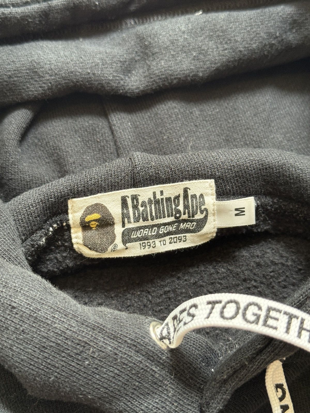 Bape A Bathing Ape Black Script Pullover Hoodie Size US M / EU 48-50 / 2 - 3 Thumbnail