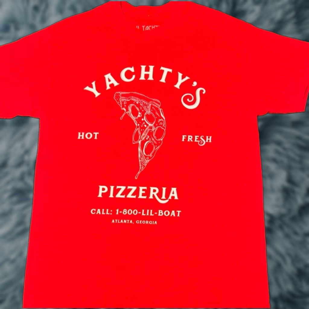 Vintage VINTAGE Lil Yachty Pizza Yachtys Pizzeria Tour 2017 Shirt Mens Medium Red Hip Hop 90s Rap Shirt Mens Size US M / EU 48-50 / 2 - 1 Thumbnail