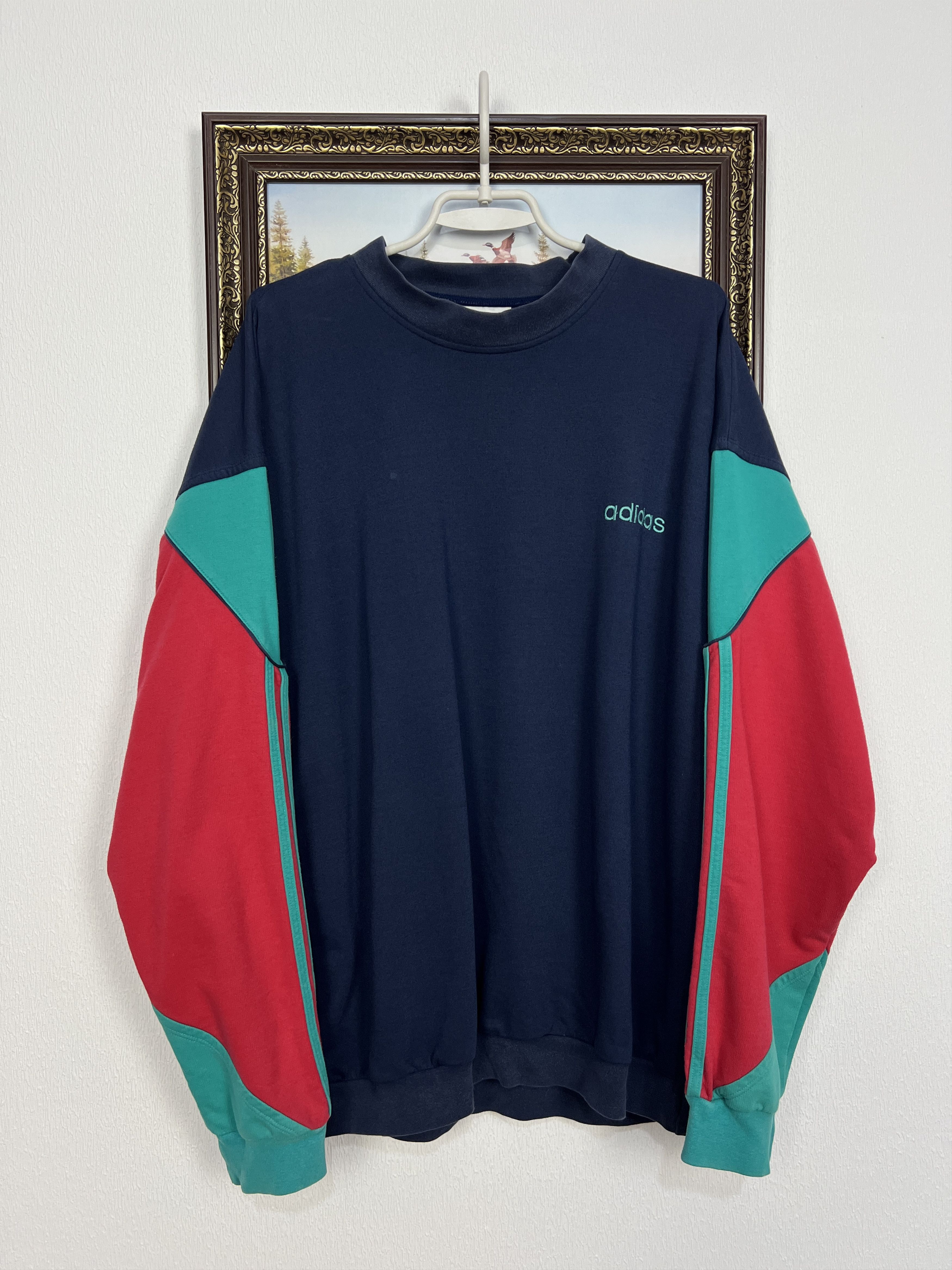 Adidas Vintage 90's Sweatshirt Blue Red Green Crewneck Jacket Size US XL / EU 56 / 4 - 1 Thumbnail