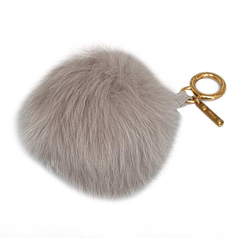 image of Fendi Pom-Pom Charm in Grey, Women's