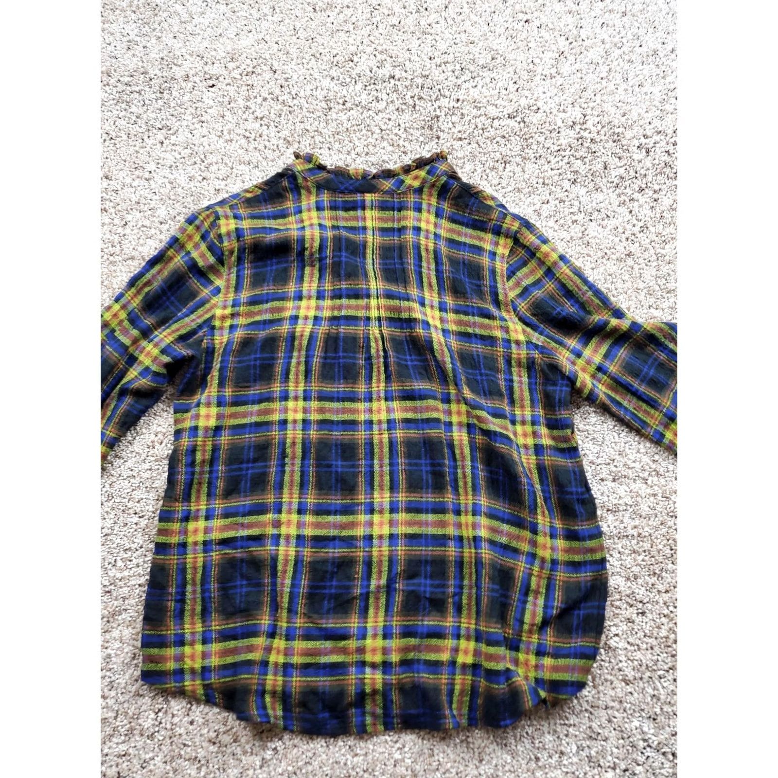J. Jill J. Jill Shirt Womens Small Plaid Button-Up Long Sleeve Top Rayon Blend Stretch Regular Vintage No Size S / US 4 / IT 40 - 6 Thumbnail