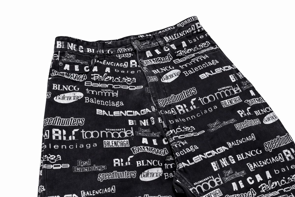 Balenciaga Balenciaga TV Show All Over Print Wide Leg Jeans Size US 30 / EU 46 - 2 Thumbnail