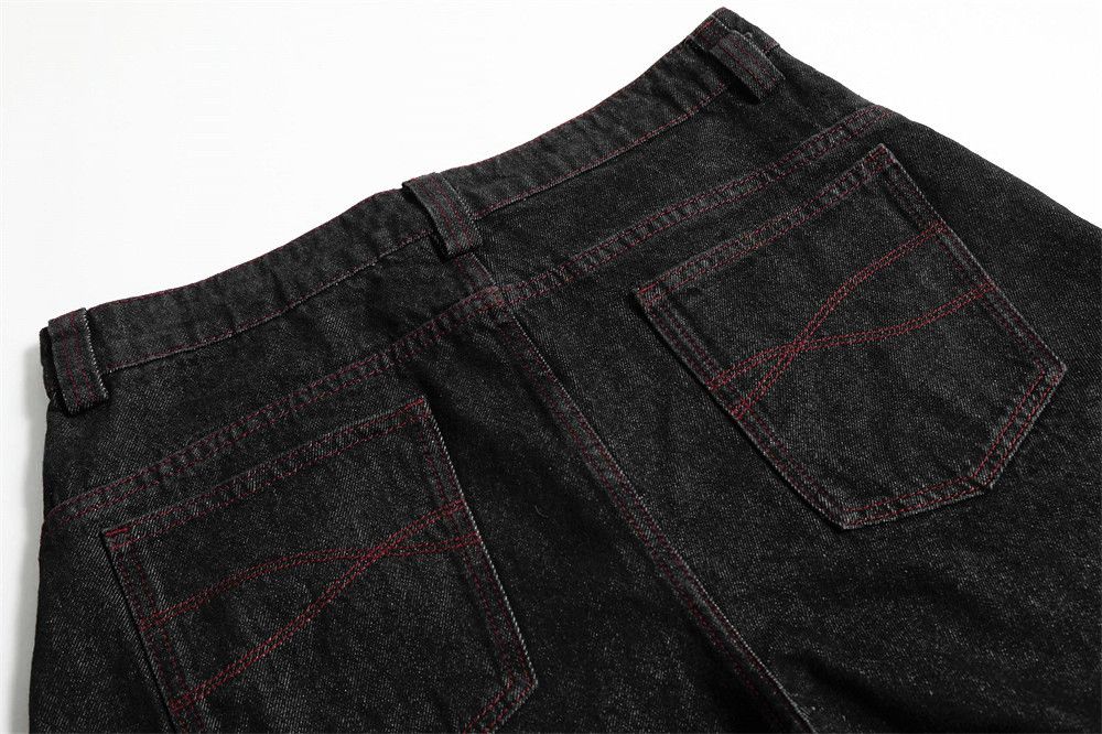 Jean High street loose wide leg trend retro straight casual jeans Size US 32 / EU 48 - 5 Thumbnail