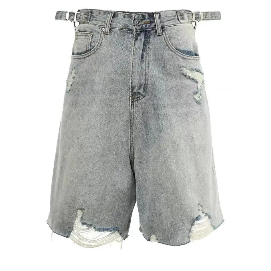 Japanese Brand Retro loose casual ripped denim shorts Size US 30 / EU 46 - 4 Thumbnail