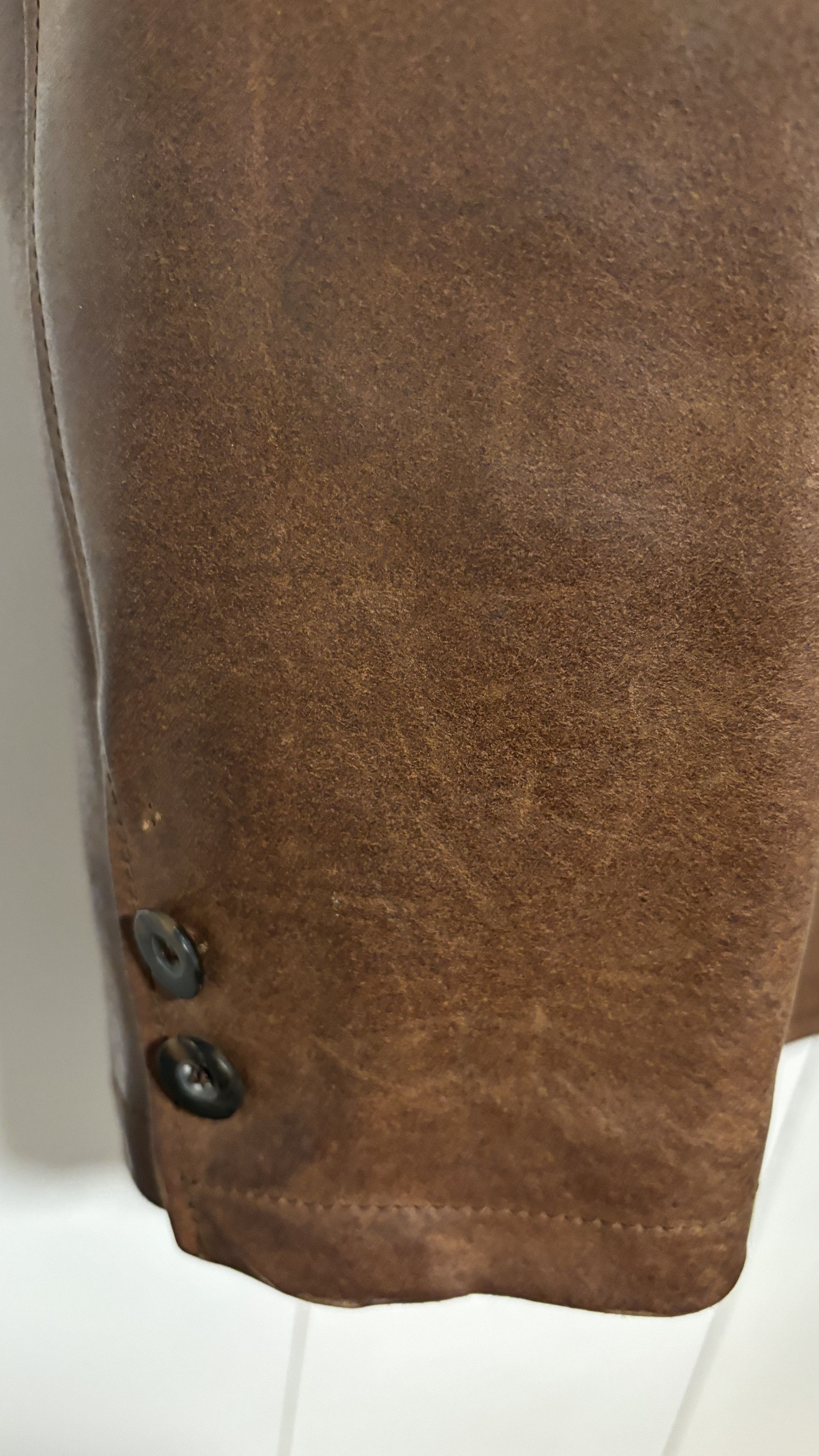 Aero Leathers $850 Brown Leather Button Closure Jacket - Small/ Medium Size US M / EU 48-50 / 2 - 7 Thumbnail