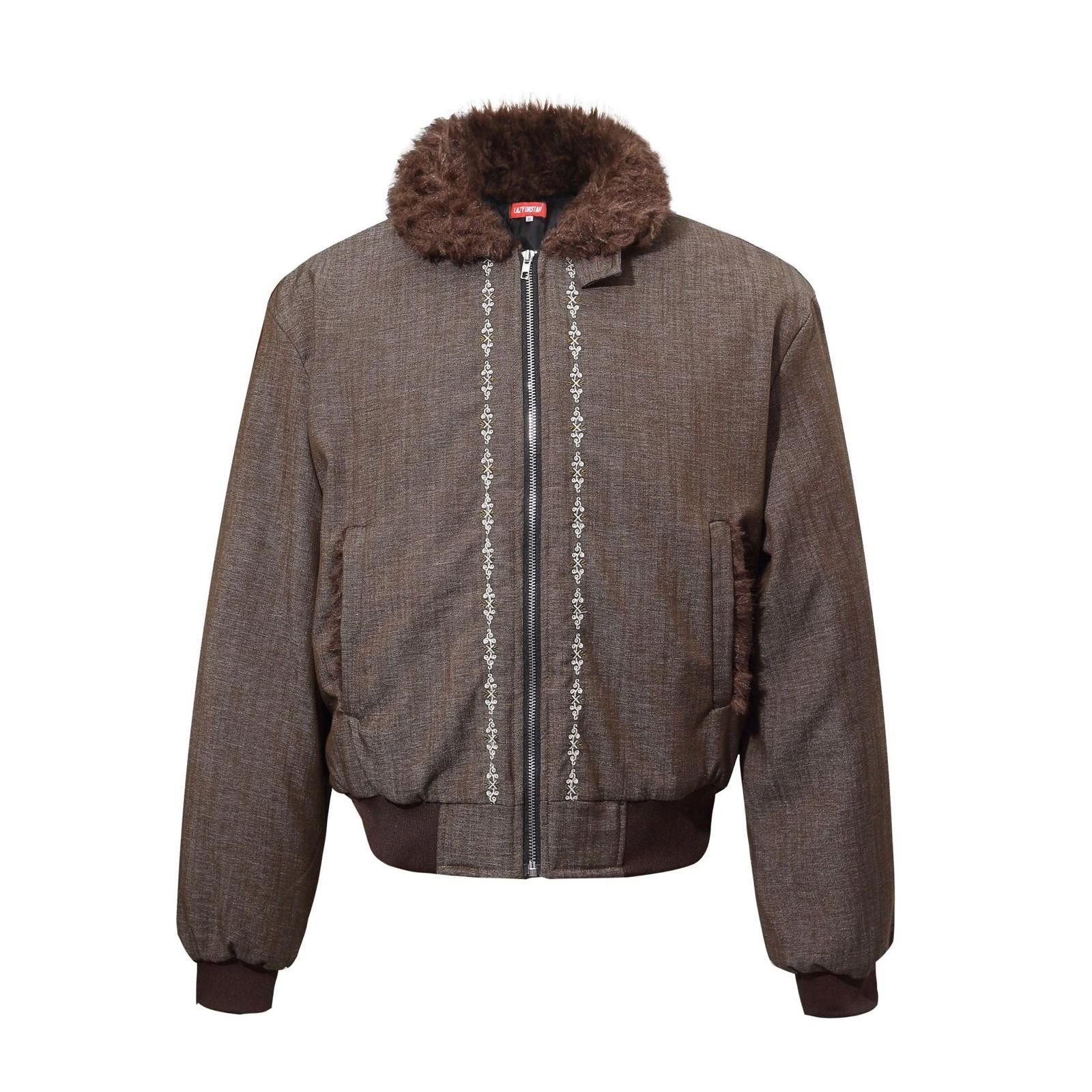 Japanese Brand Faux Fur Collar Bomber Jacket, Casual Outerwear Size US M / EU 48-50 / 2 - 5 Thumbnail