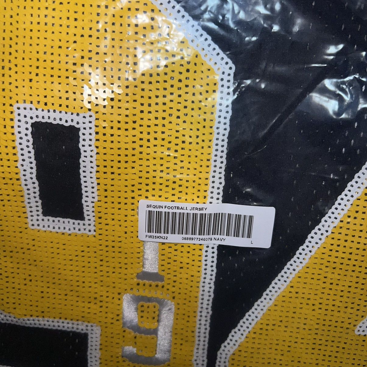 Supreme In-Hand Supreme Sequin Football Jersey Navy Size: Large Size US L / EU 52-54 / 3 - 3 Thumbnail