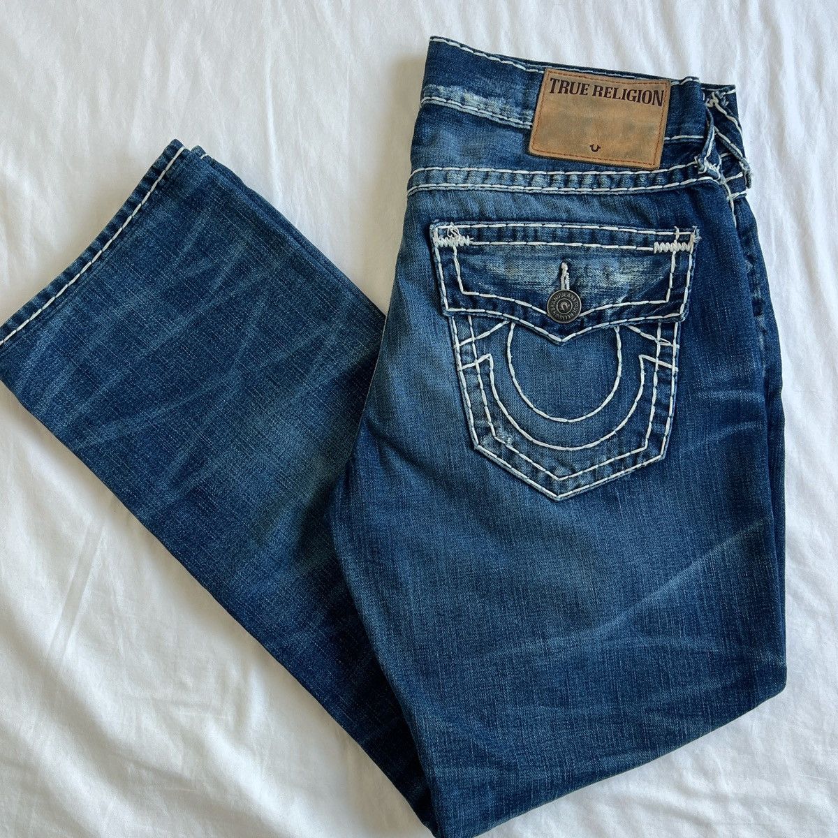 Vintage y2k true religion straight leg jeans deals 33 faded distressed