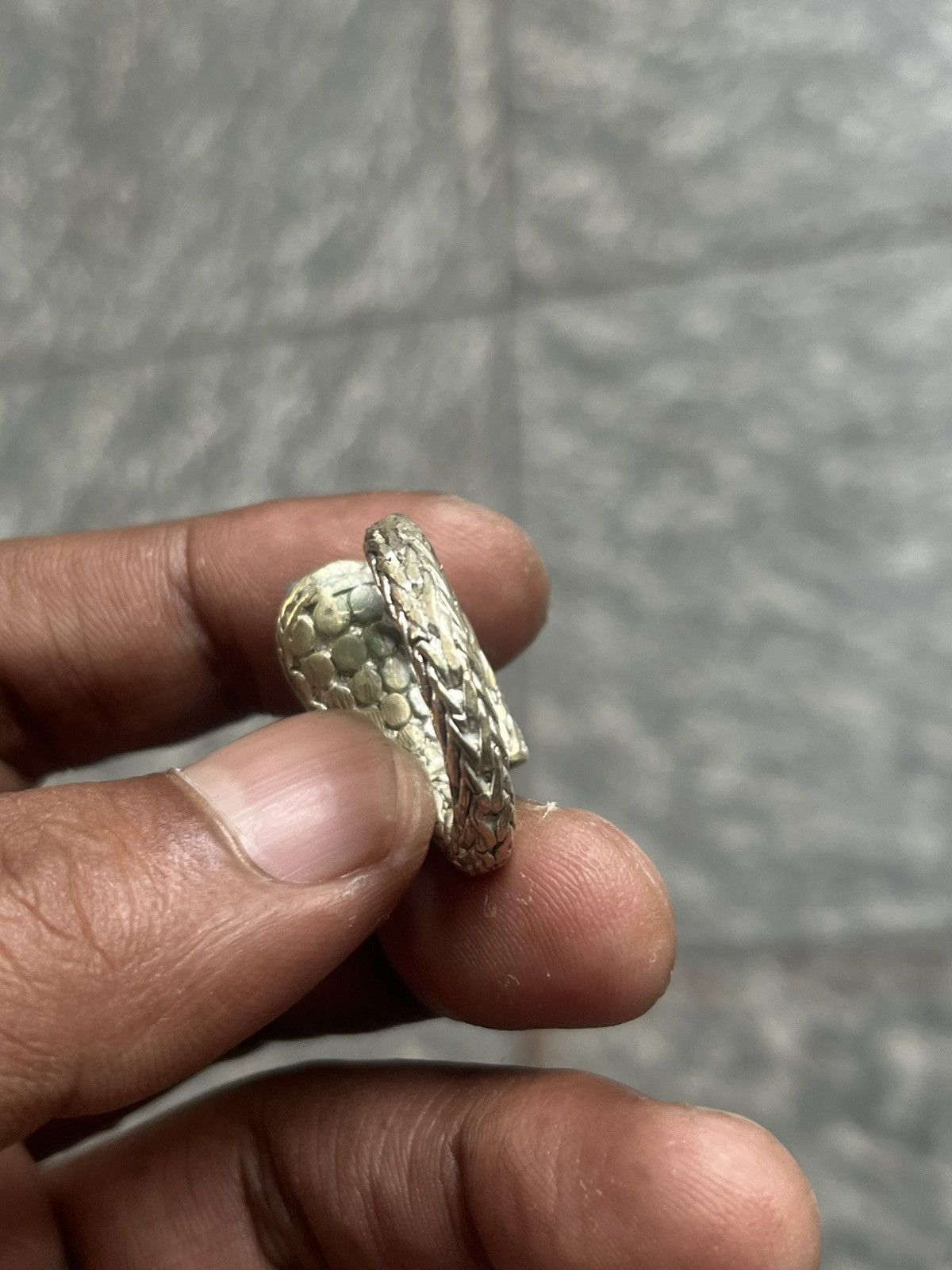 John Hardy Braided Silver Serpent Ring with Inlay Turquoise Stone Size ONE SIZE - 12 Thumbnail