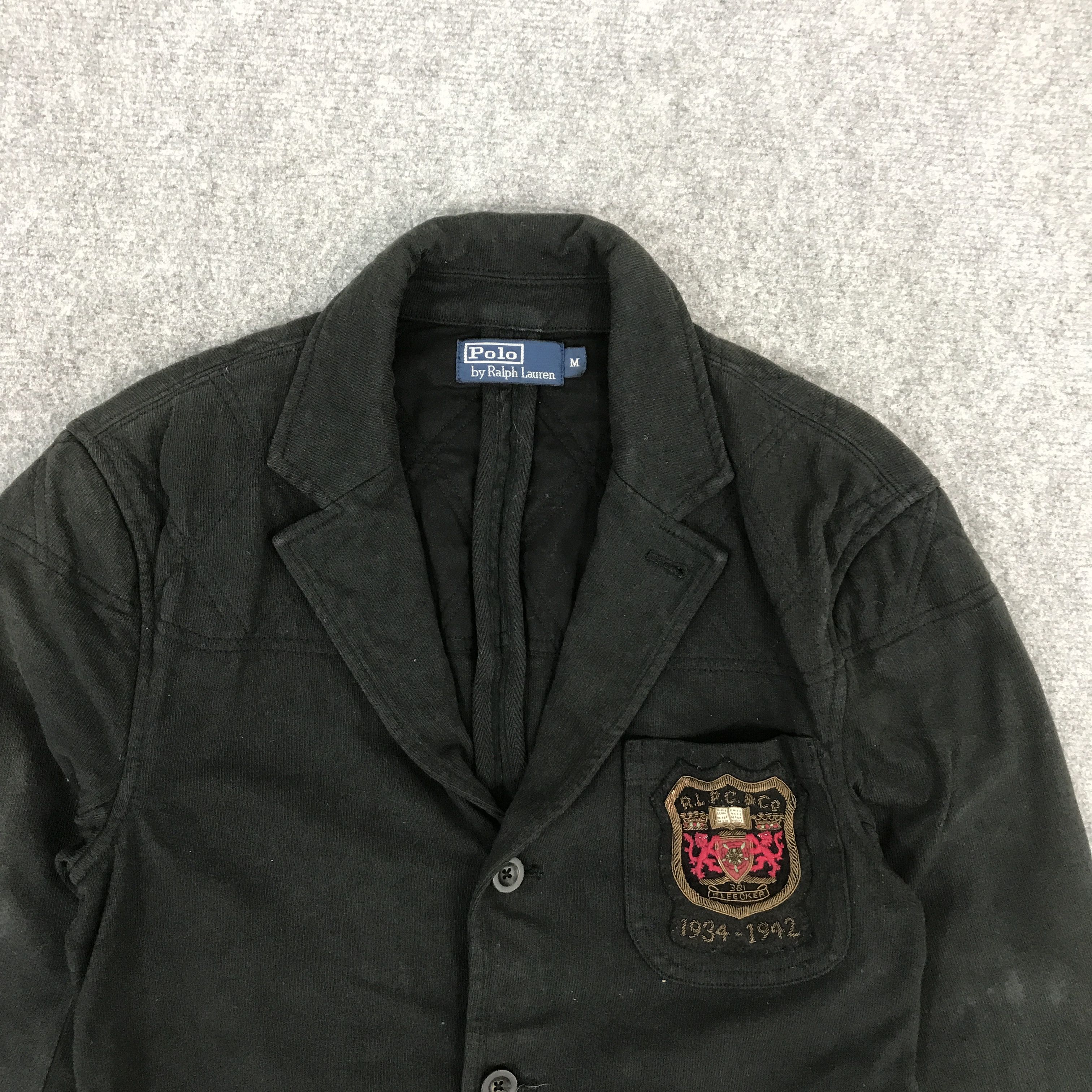 Polo Ralph Lauren × Vintage POLO BY RALPH LAUREN COTTON BLAZER BLACK FADED COAT Size US M / EU 48-50 / 2 - 3 Thumbnail