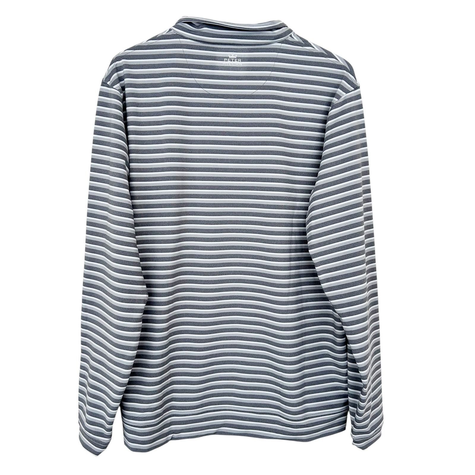 Peter Millar Peter Millar Crown Sport Gray White Striped Quarter Zip XL Size US XL / EU 56 / 4 - 7 Thumbnail