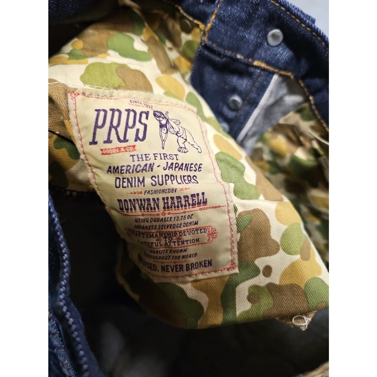 Prps PRPS Jeans Mens 30 Blue Selvedge Straight Button Fly Dark Wash 30x34 Jeans City Mens Size US 30 / EU 46 - 4 Thumbnail