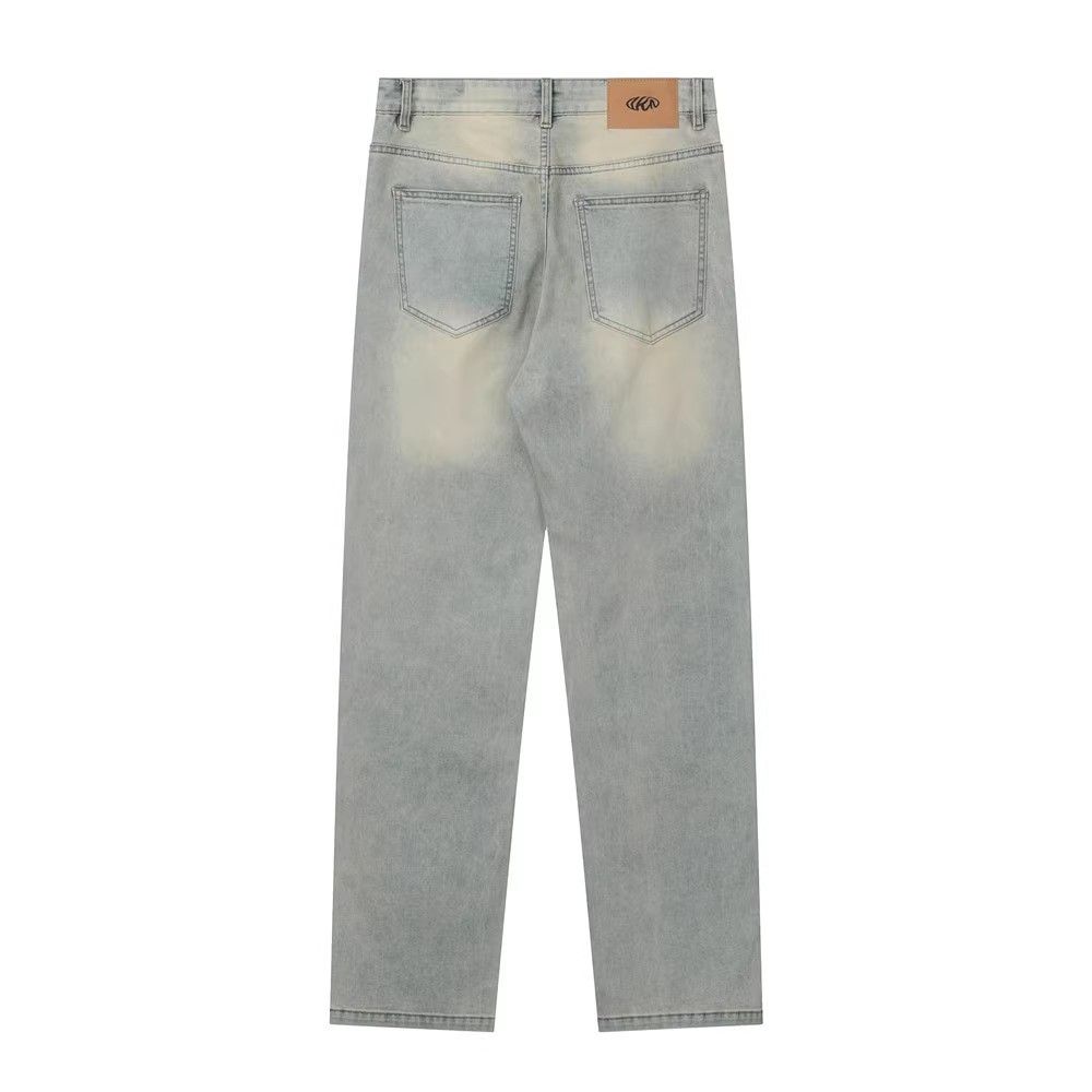 Japanese Brand × Jean Washed Street American Loose Zipper Slit Casual Jeans Size US 32 / EU 48 - 2 Thumbnail