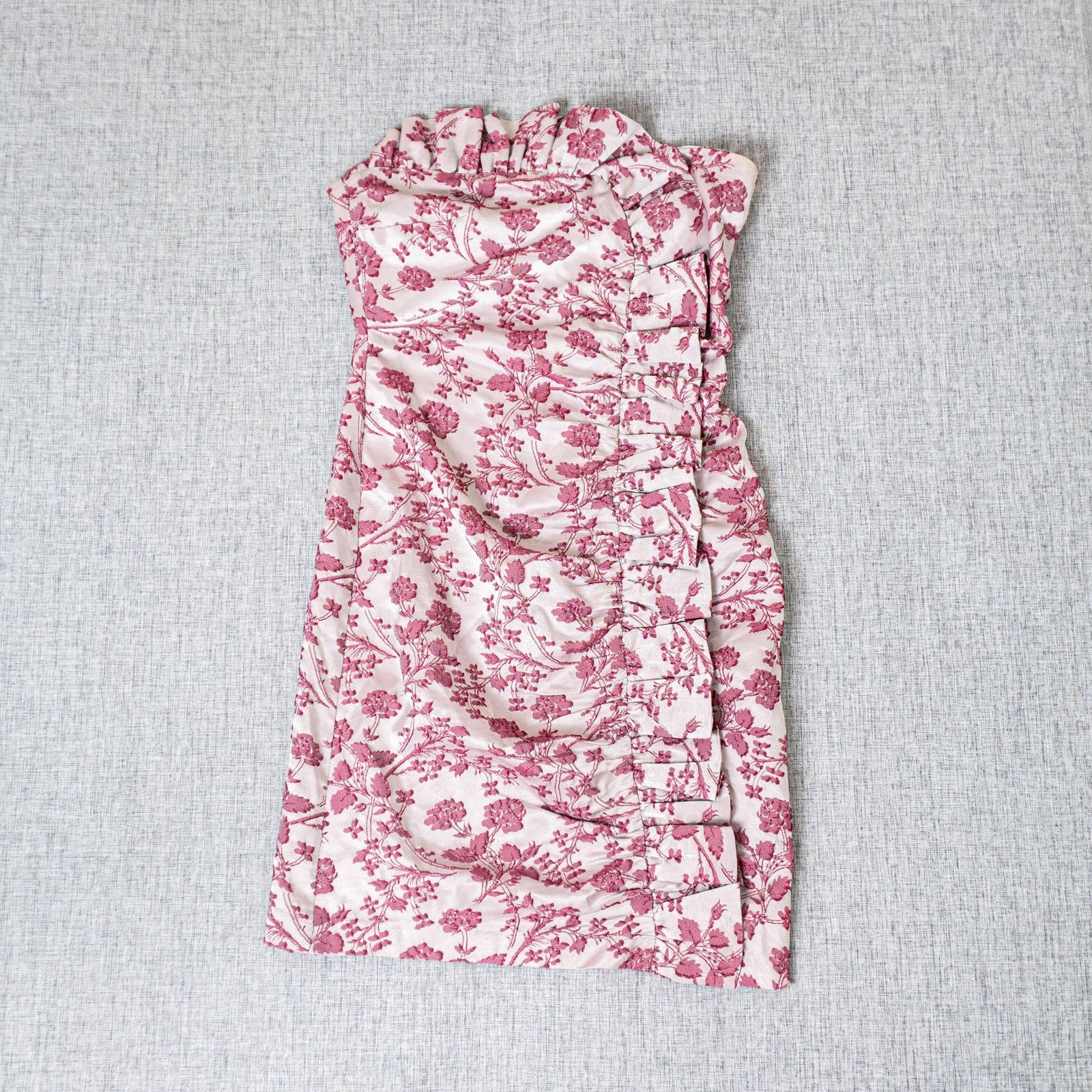 LIKELY LIKELY Lora Floral Ruched Ruffled Mini Dress Strapless sz 2 Size XS / US 0-2 / IT 36-38 - 5 Thumbnail