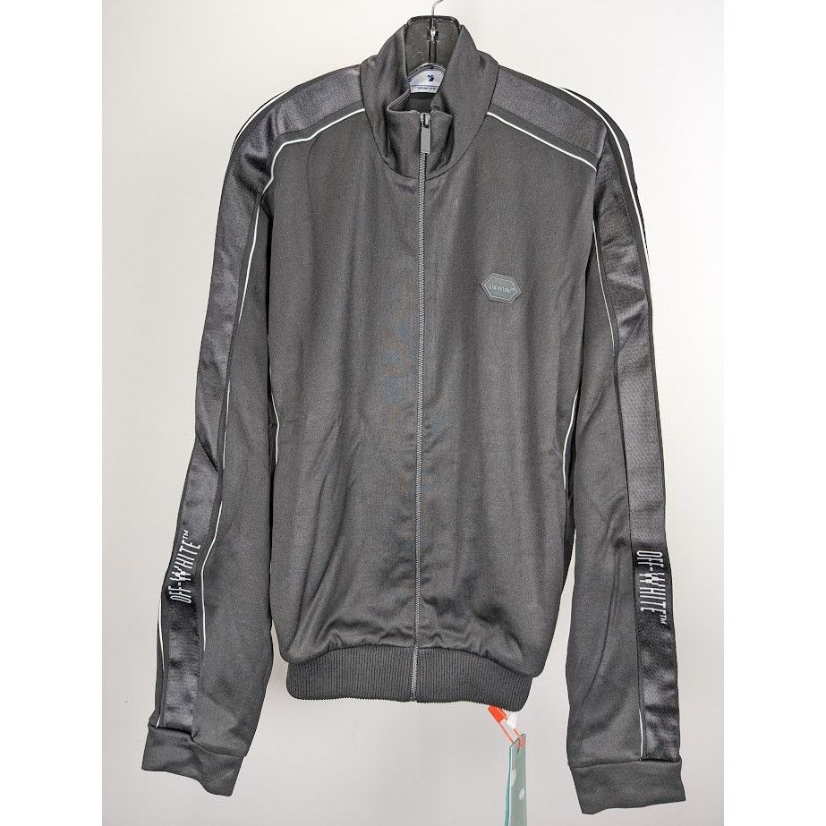 Off-White o1rshd1 Knit Tape Track Jacket in Black Size US XL / EU 56 / 4 - 2 Thumbnail