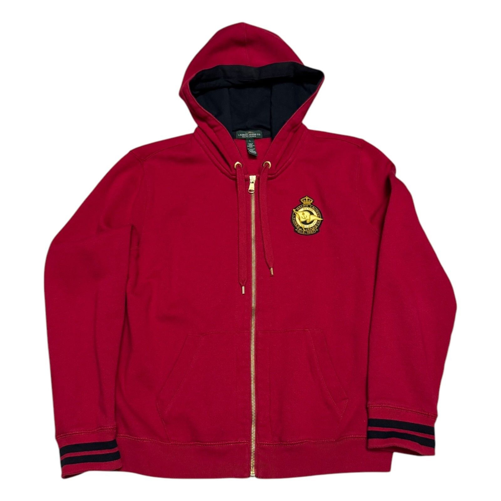 Lauren Ralph Lauren LAUREN RALPH LAUREN Designer Casual Full Zip Hoodie Large Size US L / EU 52-54 / 3 - 1 Thumbnail