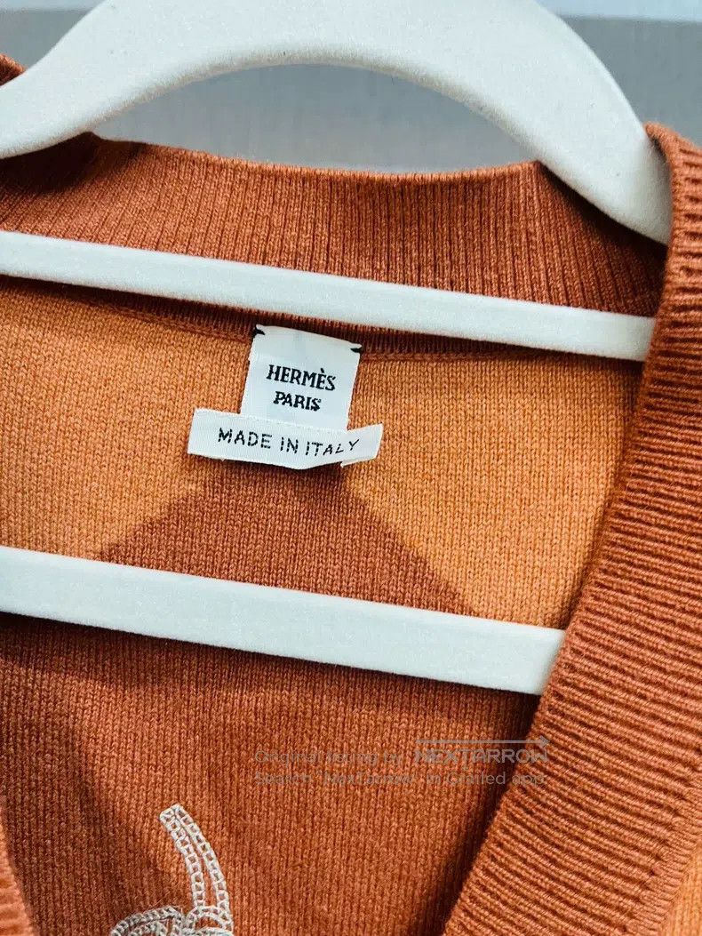 Hermes Hermes Orange Cashmere Cardigan Size S / US 4 / IT 40 - 3 Thumbnail