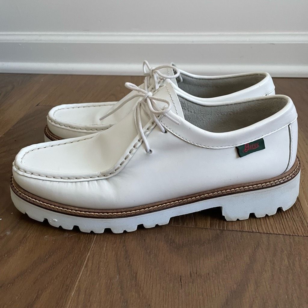 Bass Bass Wallace White Leather Ranger Super Lug Moc Shoe Oxford Size US 9 / IT 39 - 3 Thumbnail