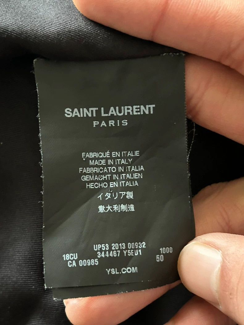 Yves Saint Laurent Saint Laurent 13ss Black Lamb Skin Lapel Black Suit 2502-N Size 50R - 5 Thumbnail