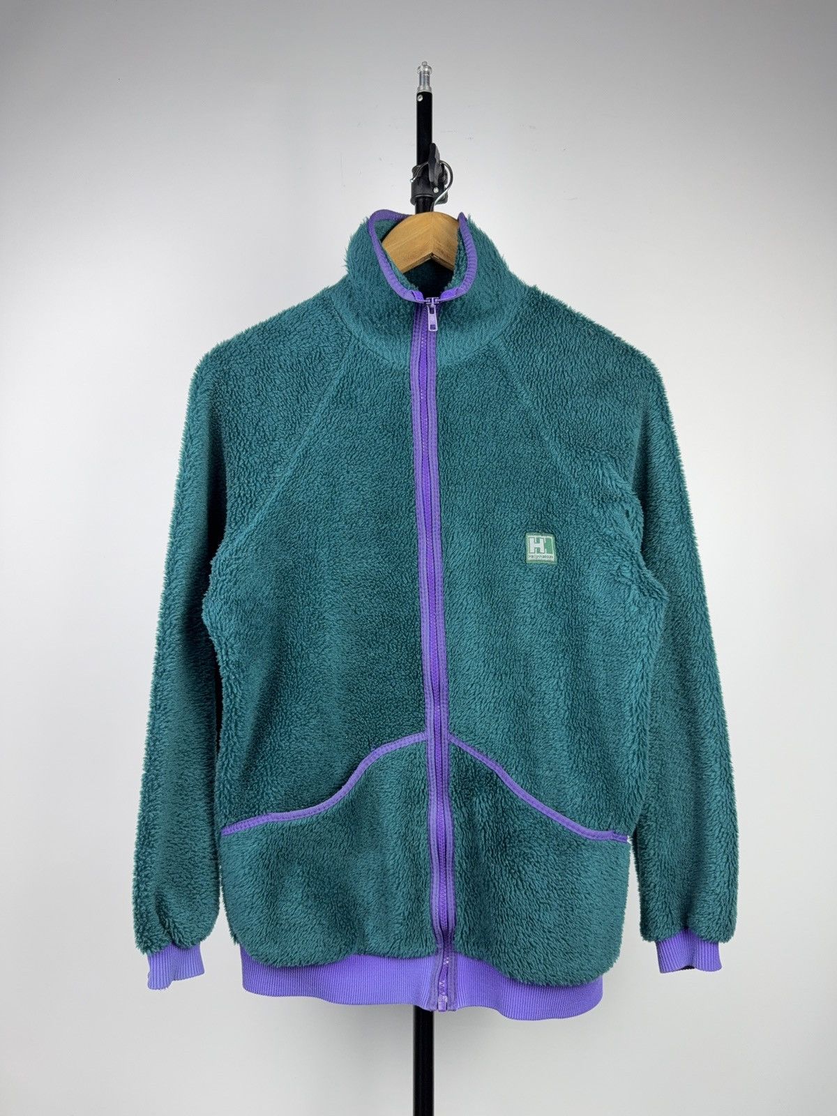 Helly Hansen Vintage Helly Hansen High Pile Fleece Jacket Green Purple Size US M / EU 48-50 / 2 - 1 Thumbnail