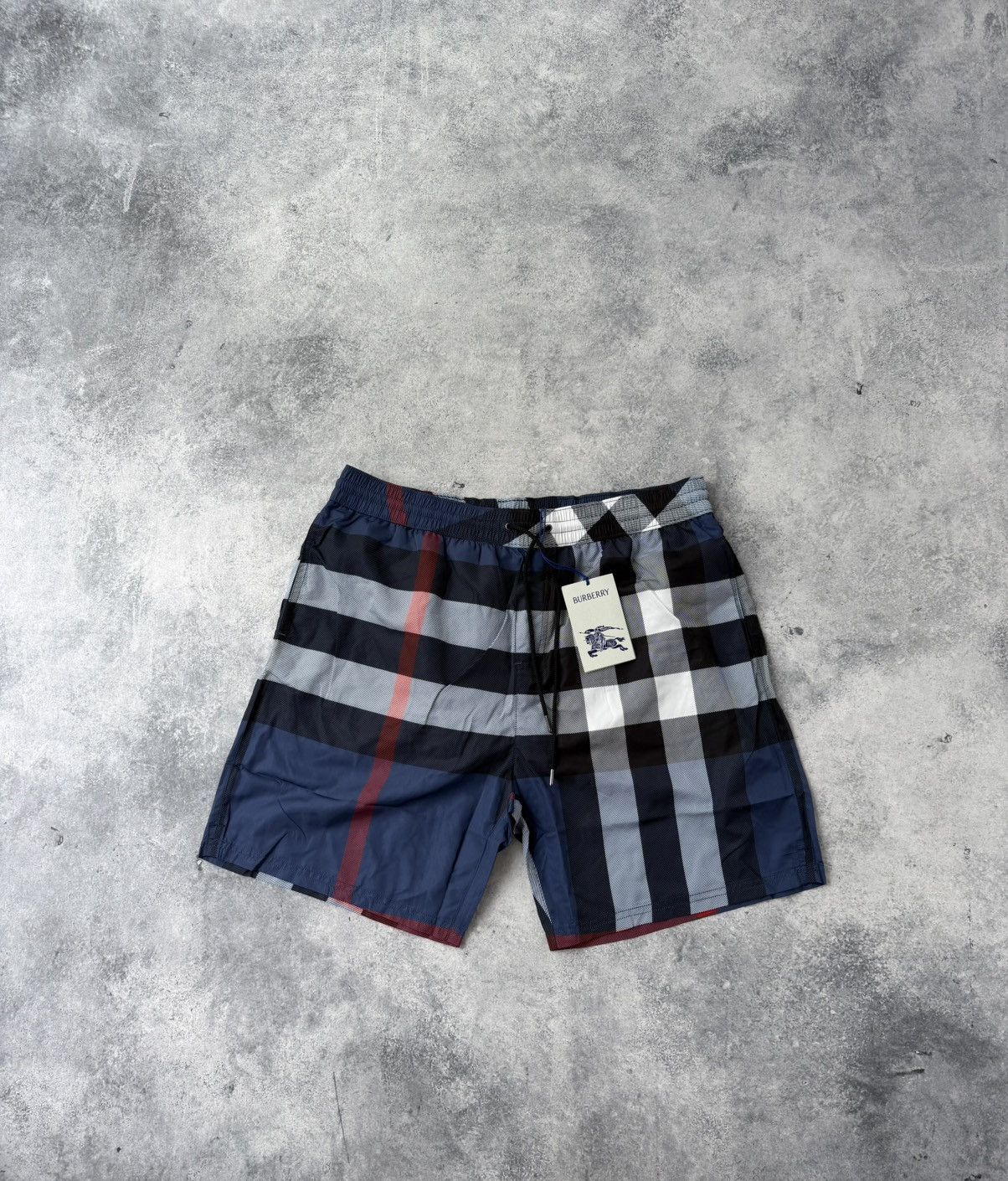 Burberry blue check swim shorts