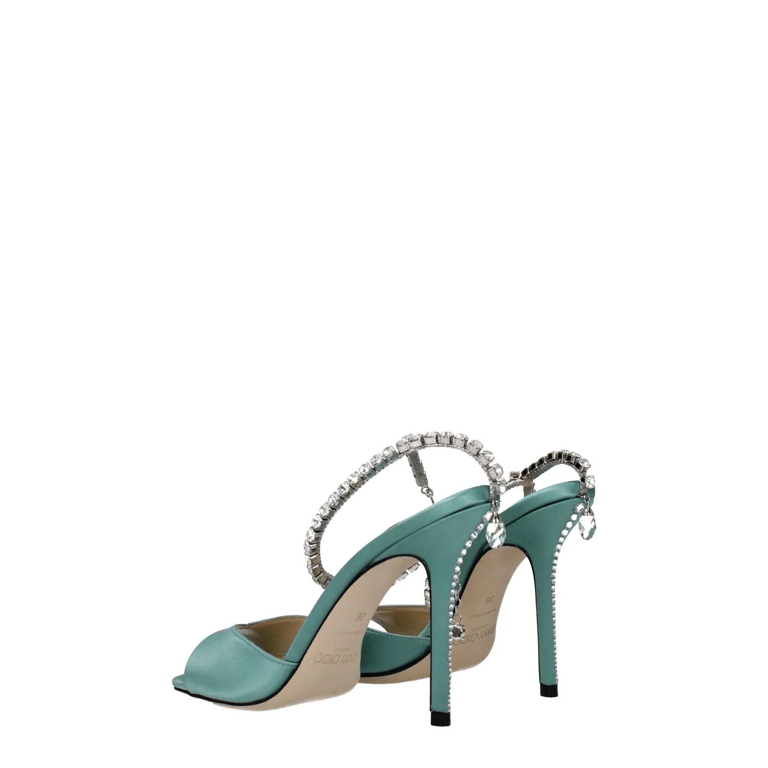 Jimmy Choo ob1o1e1124 Satin Sandals in Green Size US 7 / IT 37 - 4 Thumbnail