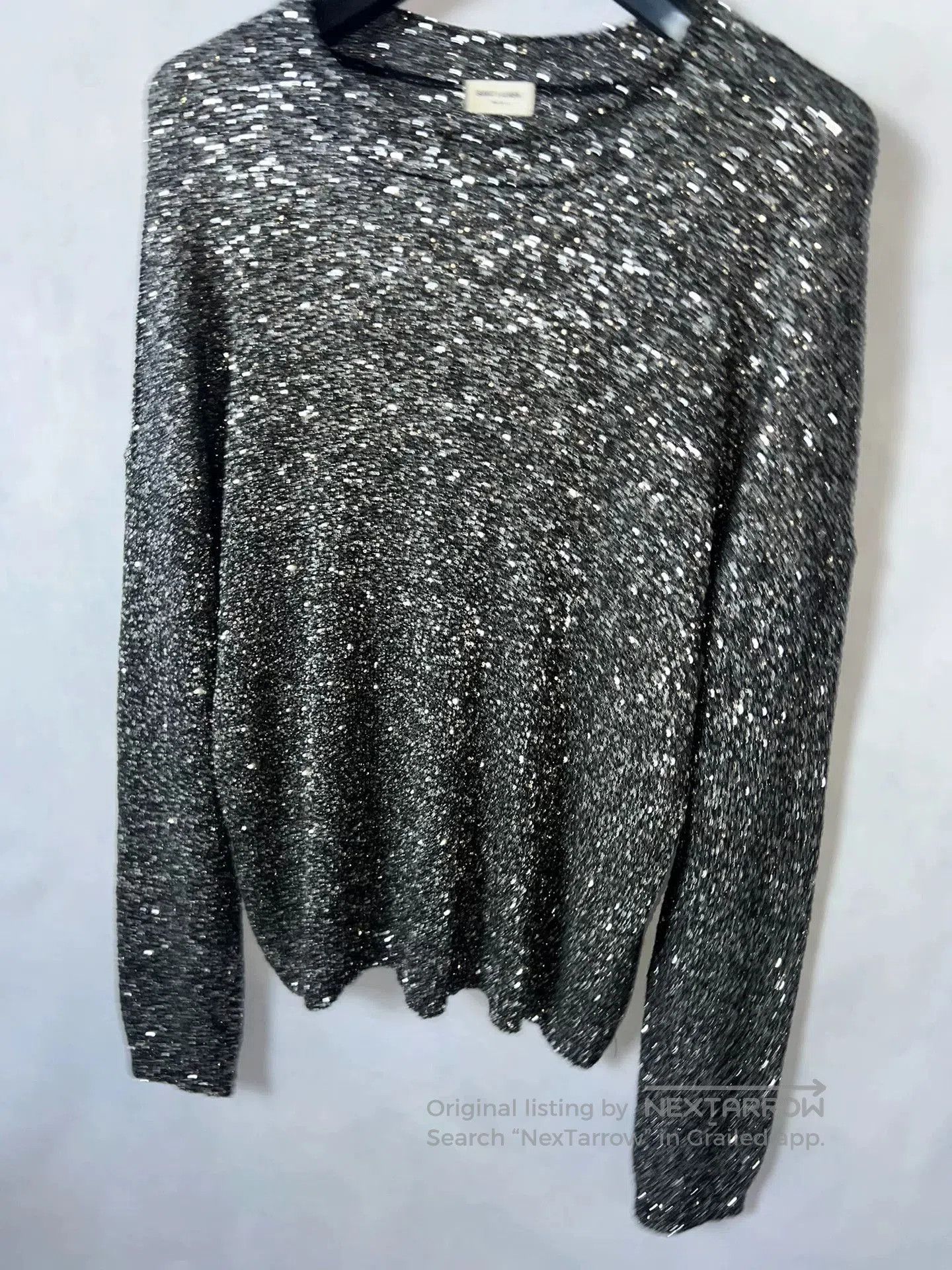 Saint Laurent Paris Saint Laurent Silver Sequin Sweater. Size L / US 10 / IT 46 - 5 Thumbnail
