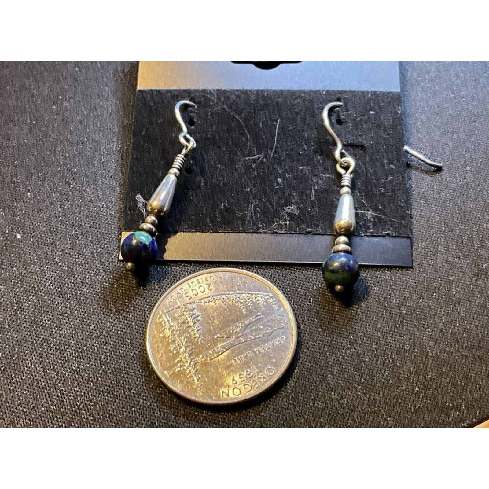 Other Sterling Silver Blue Lapis Dangle Drop Earrings Size ONE SIZE - 3 Thumbnail