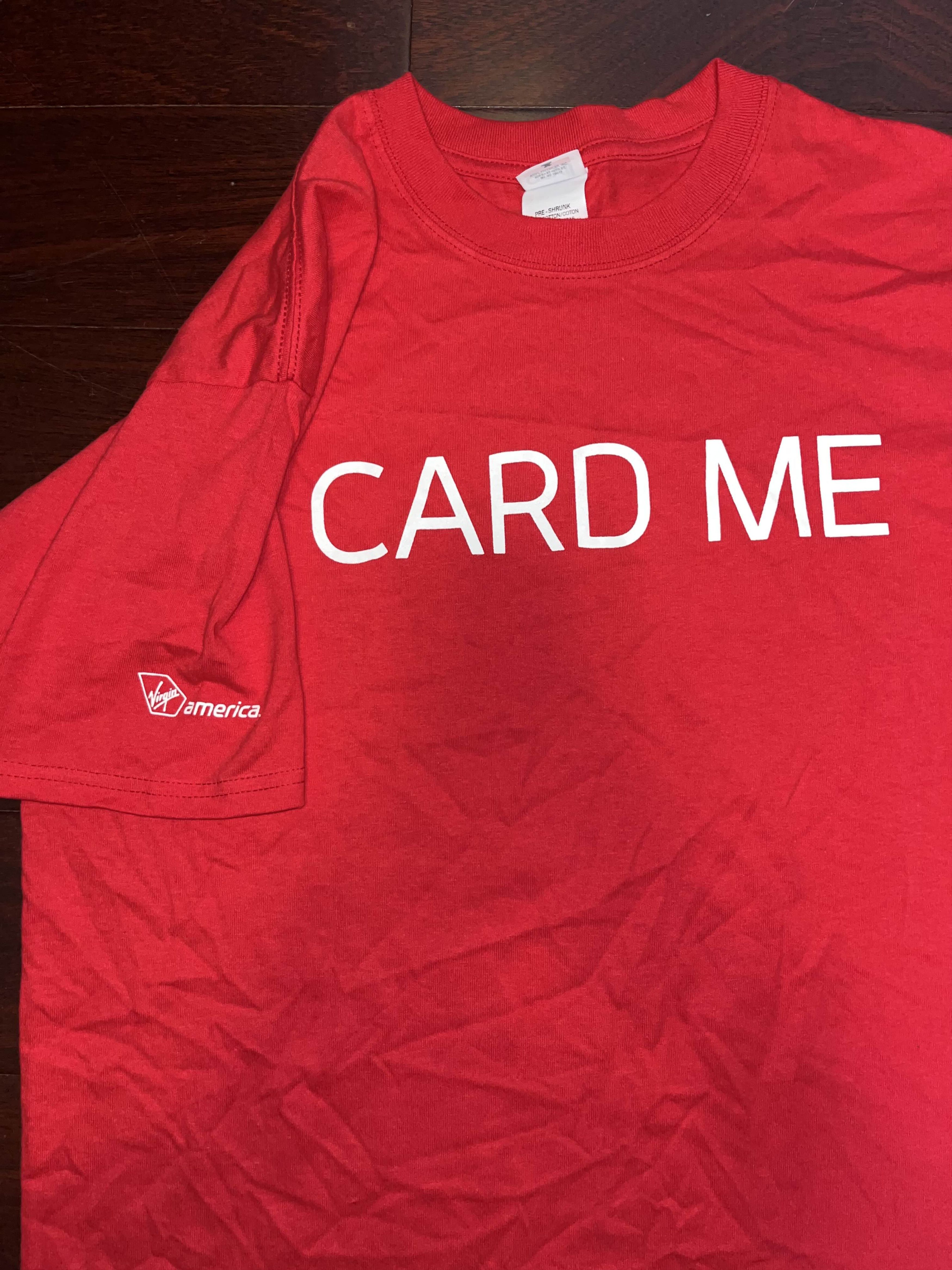 Vintage Y2K Virgin "CARD ME" Text Shirt Size US L / EU 52-54 / 3 - 3 Thumbnail