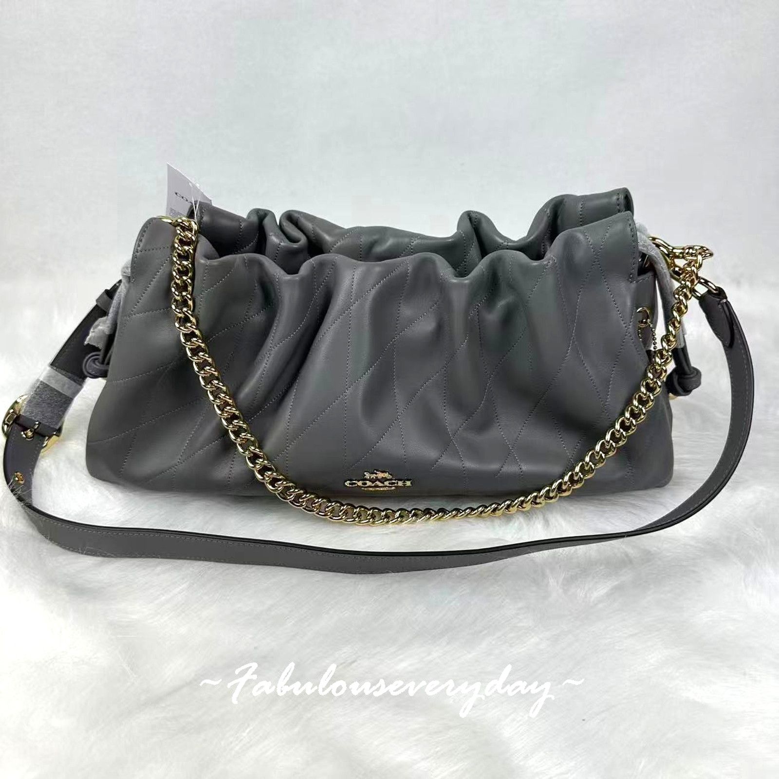 Coach Coach Faye Large Shoulder Bag Quilting In Leather/Gold/Slate Size ONE SIZE - 1 Thumbnail