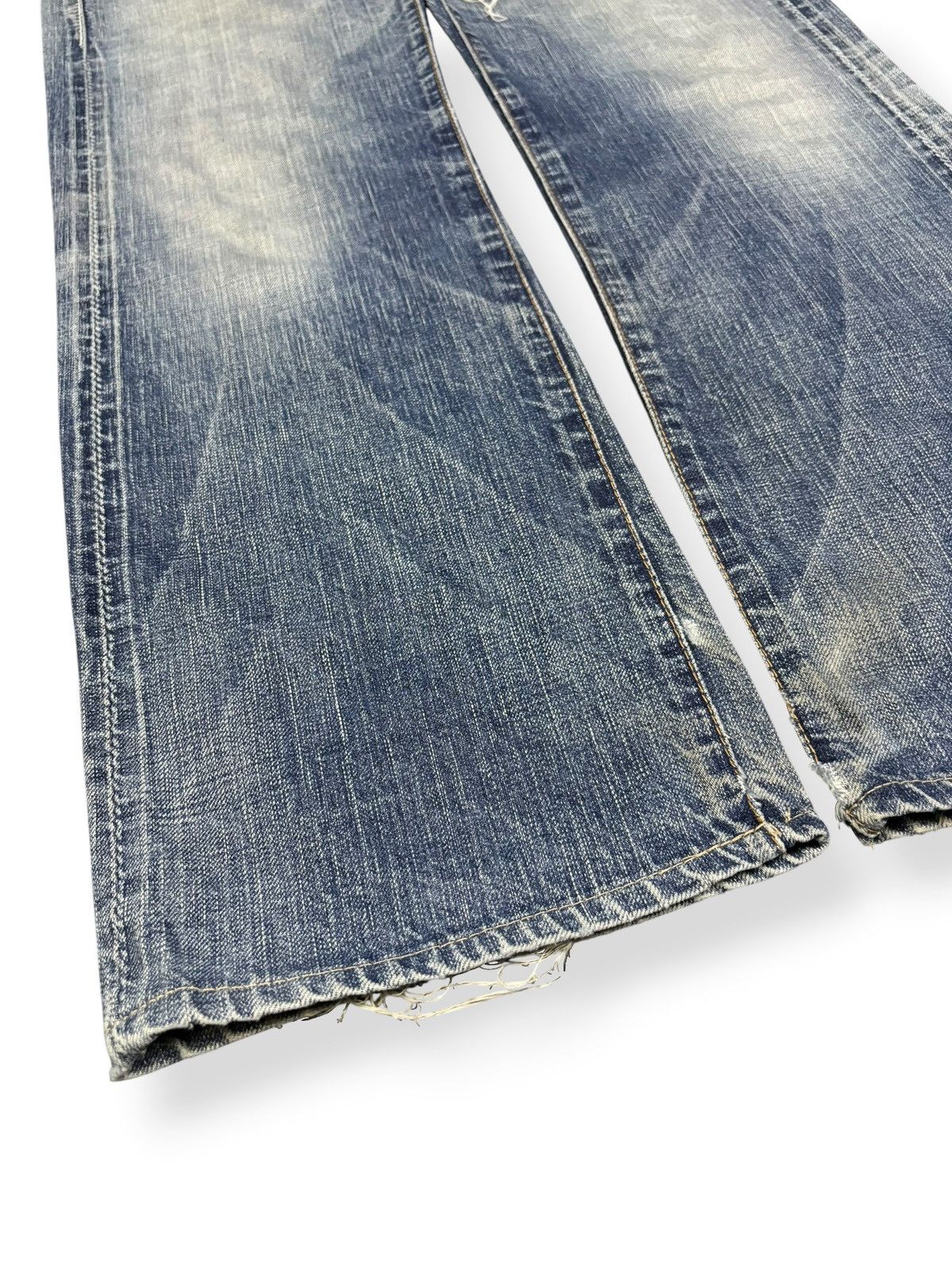 Junya Watanabe Vintage Johnbull Selvedge Whisker Loose Fit Distressed Jeans Size US 31 - 8 Thumbnail