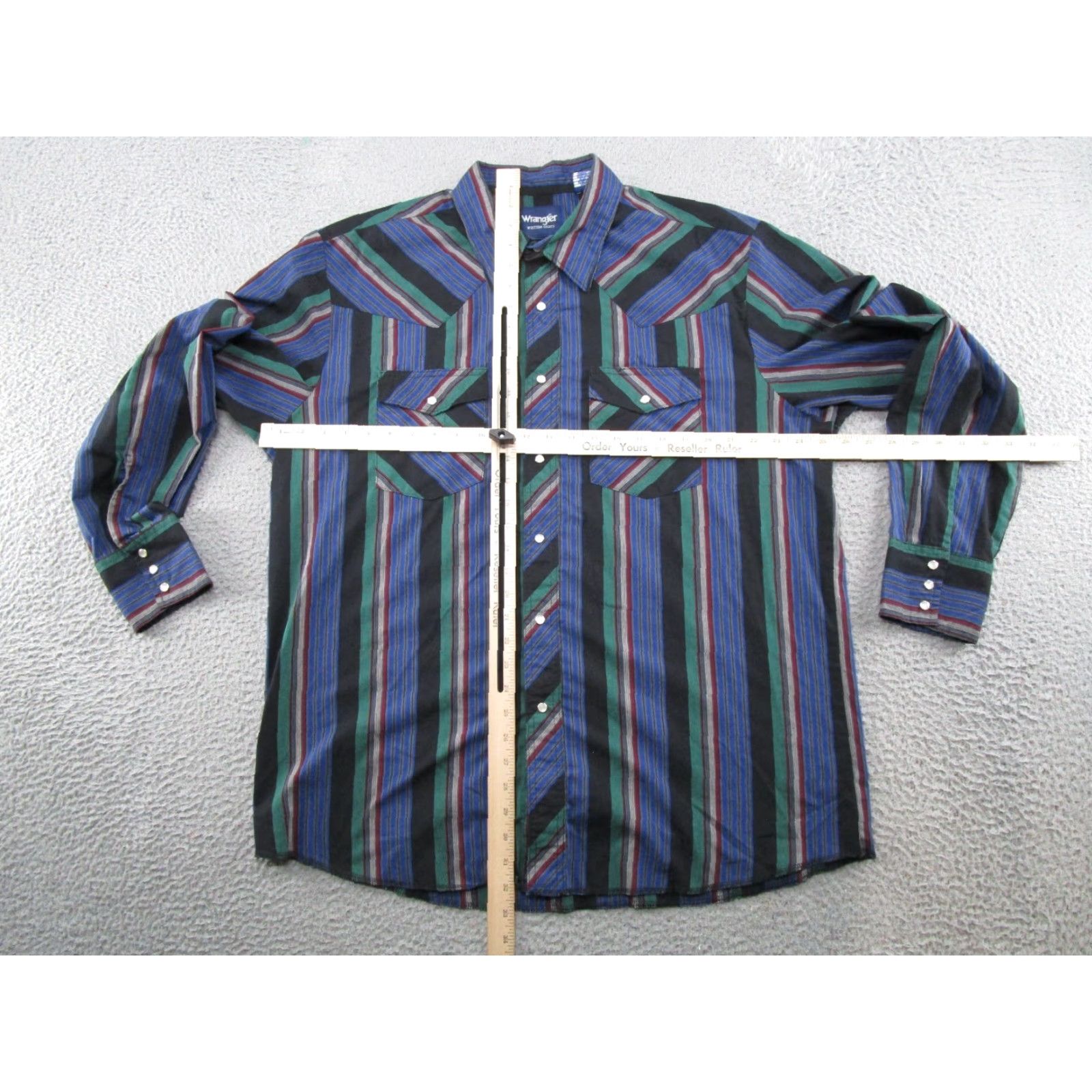 Wrangler VTG Wrangler Mens Vertical Striped Western Pearl Snap Brushpopper XL Shirt Multicolor 90s Mens Size US XL / EU 56 / 4 - 4 Thumbnail