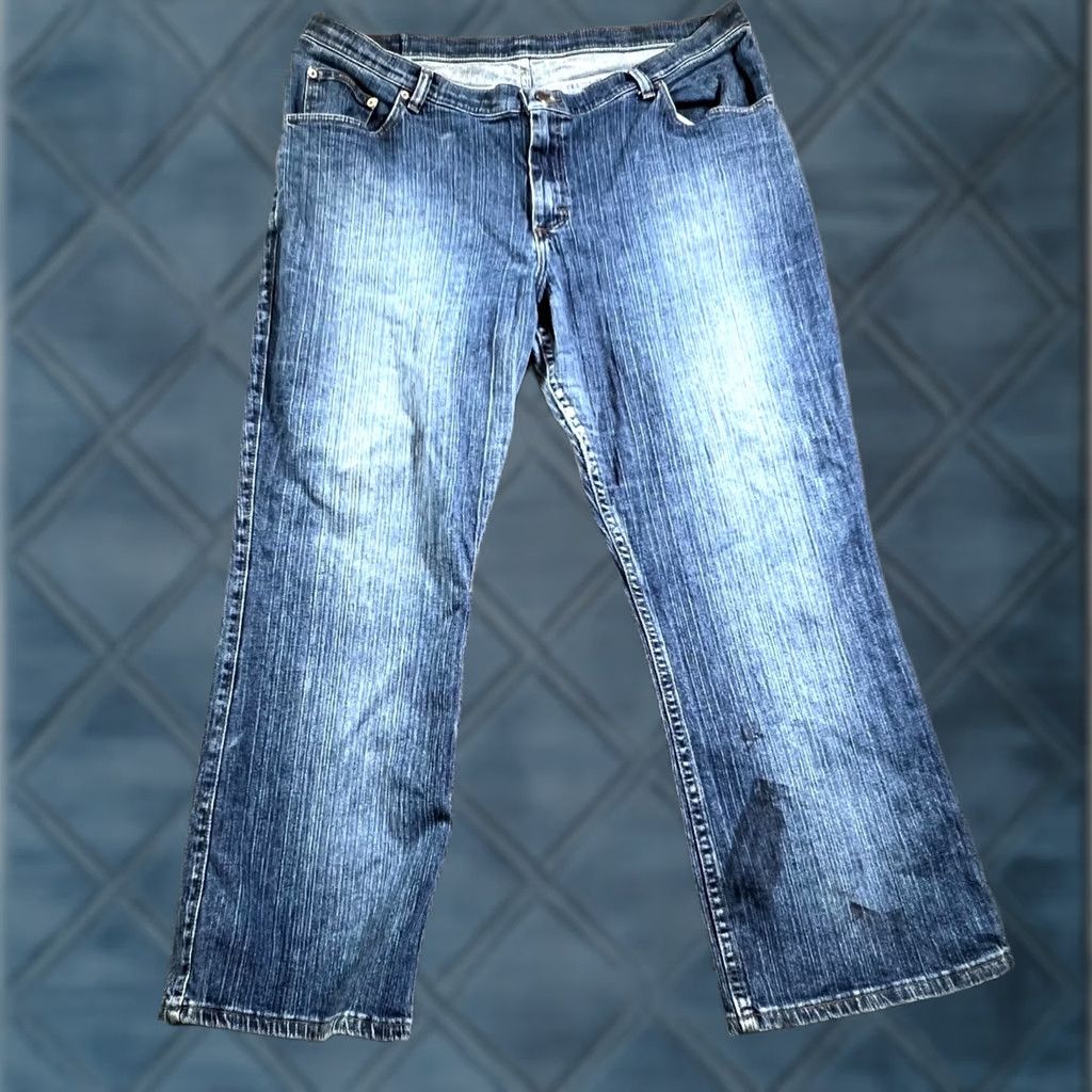 Denime Denim Riders Jeans Women's 20W Blue Medium Wash Straight Leg Western Vintage Size 42" / US 20 - 1 Thumbnail