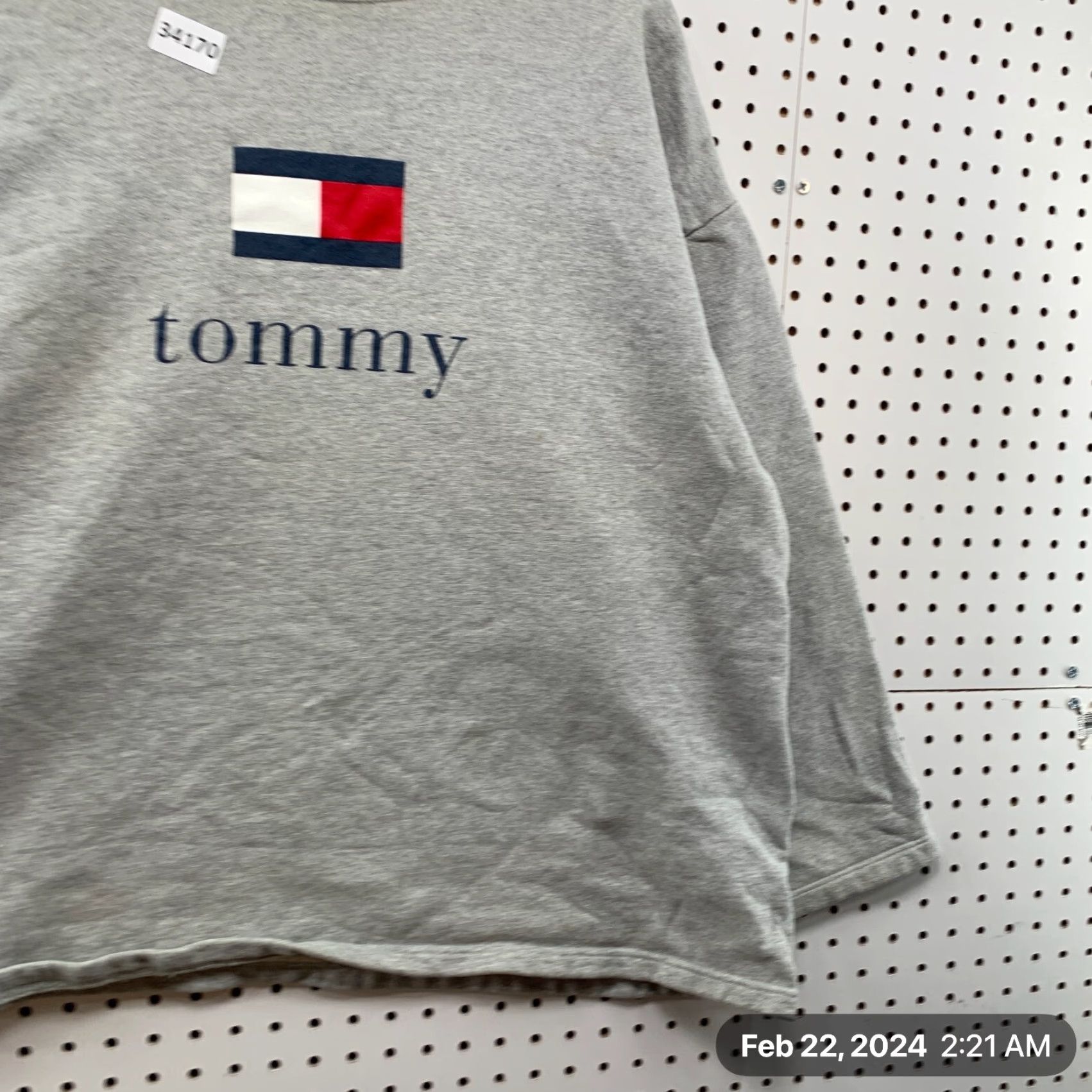 Tommy Hilfiger VINTAGE Tommy Hilfiger Long Sleeve Shirt Mens XL Gray Flag Logo Made in USA Size US XL / EU 56 / 4 - 7 Thumbnail