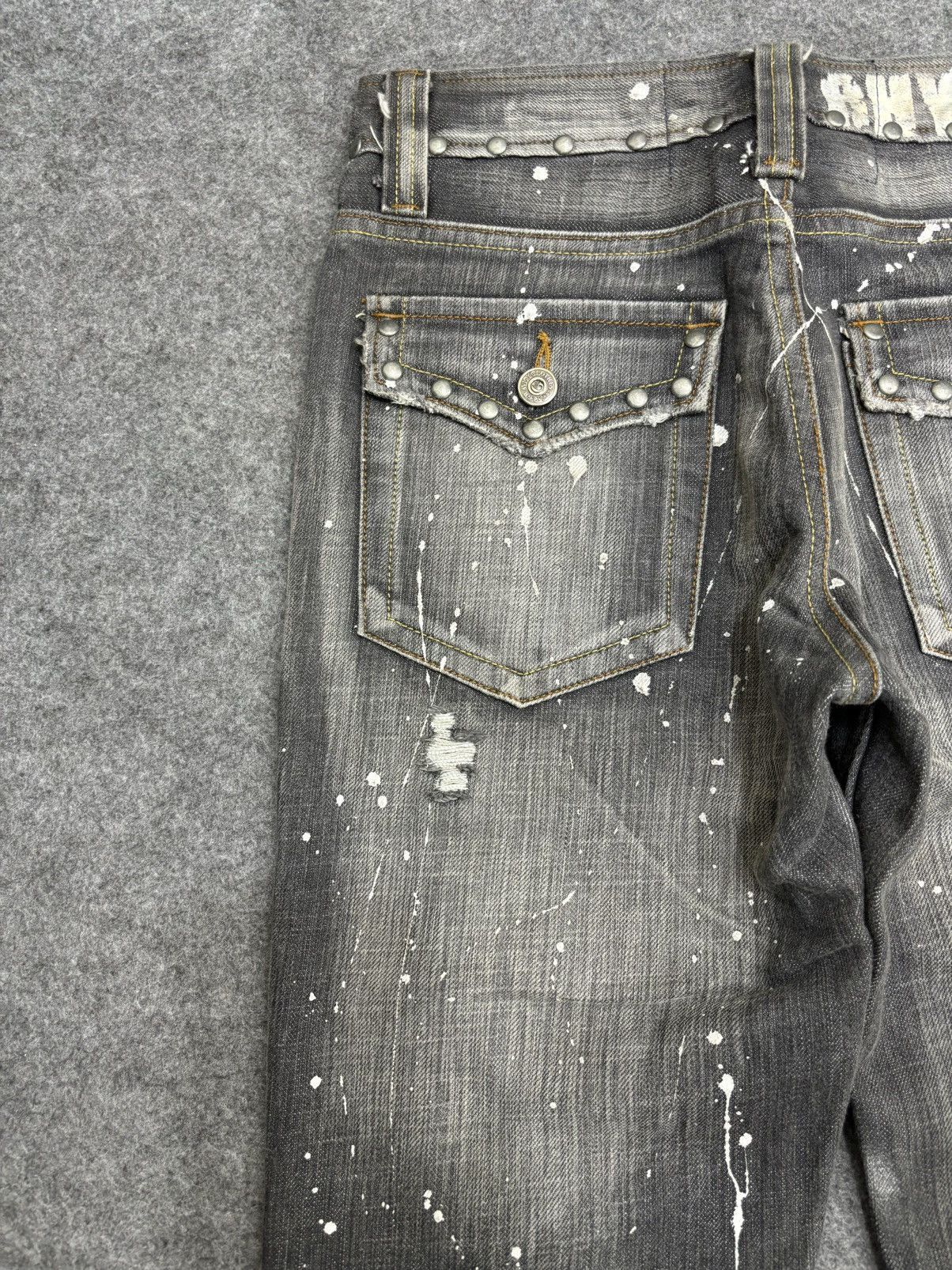 Seditionaries 💥FLARE💥 RHYME Japan Painter Spiky Distressed Denim F566 Size US 28 / EU 44 - 14 Thumbnail