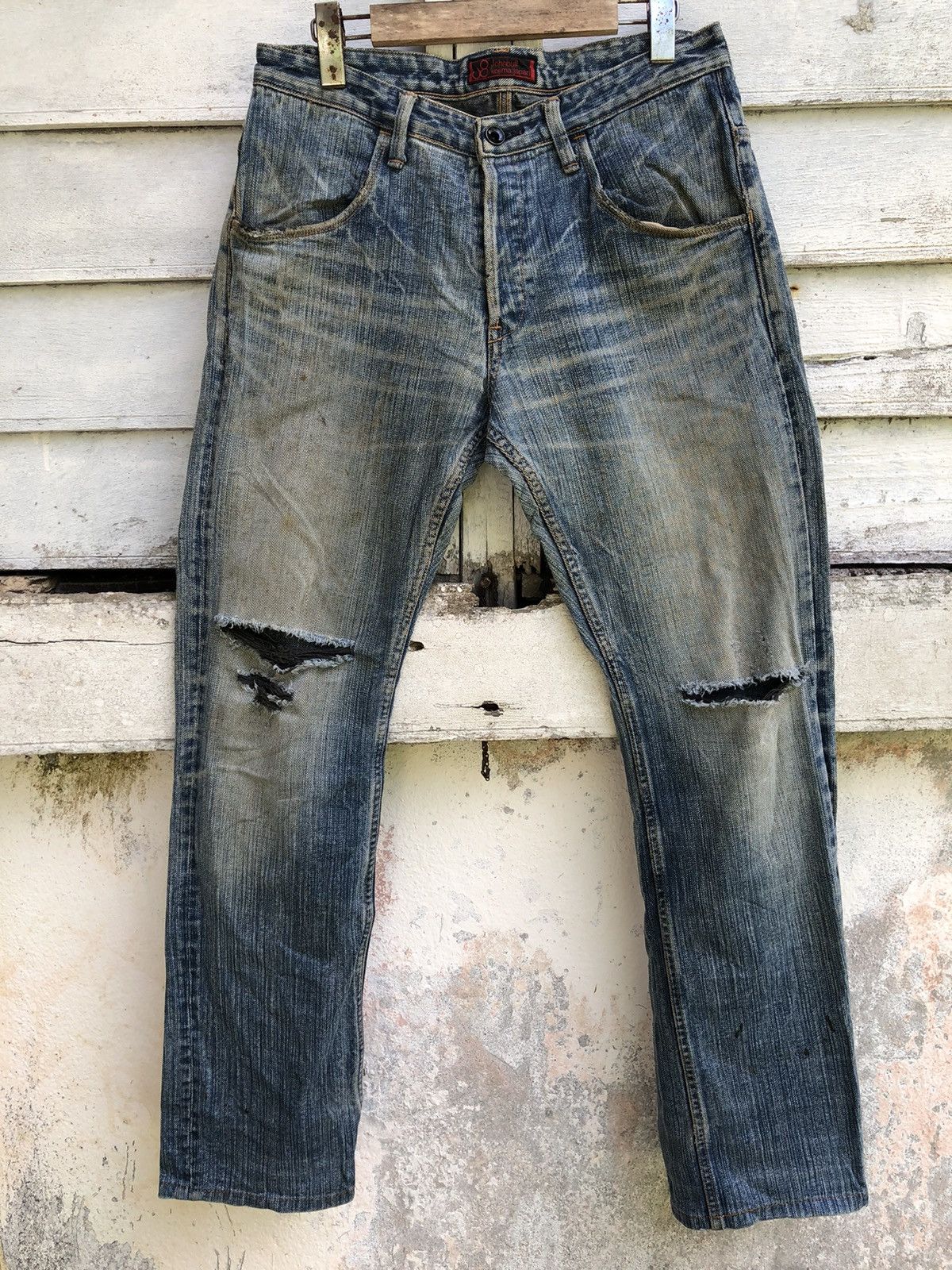 Johnbull × KOJIMA GENES Vintage John Bull Kojima Distressed Knee Ripped Jean Size US 31 - 1 Thumbnail