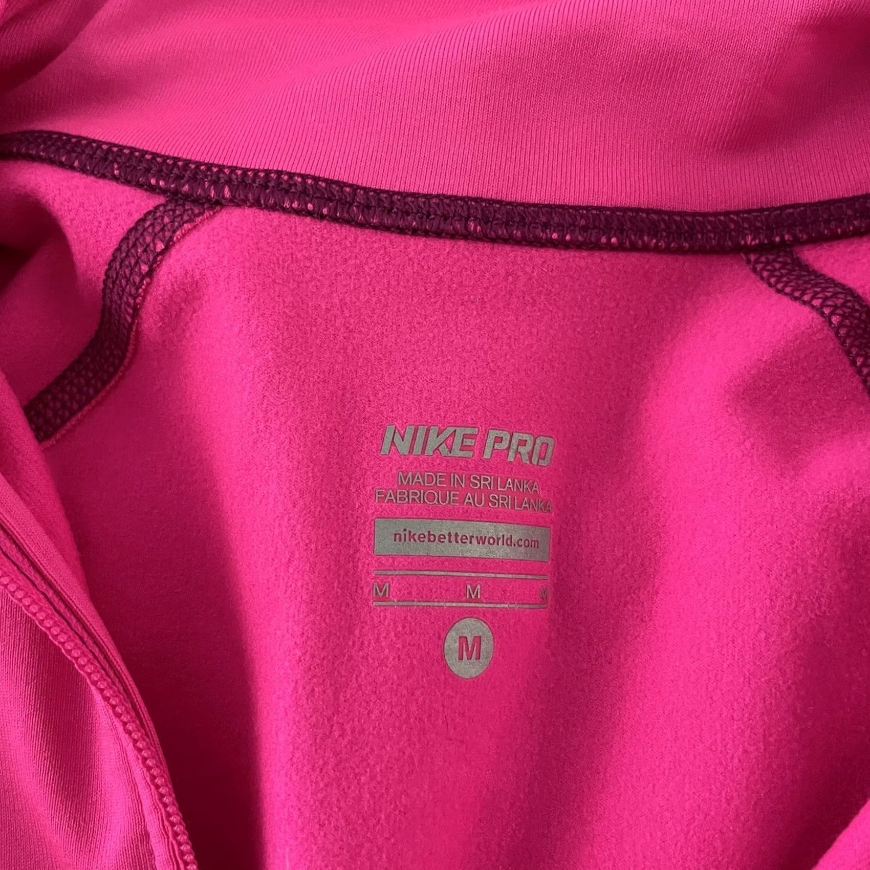 Nike Nike Pro 1/4 Zip Pullover Jacket Running Women's M Solid Hot Pink Jacket Womens M Pink Nike Pro 1/4 Zip Pullover Running Activewear Size M / US 6-8 / IT 42-44 - 2 Thumbnail