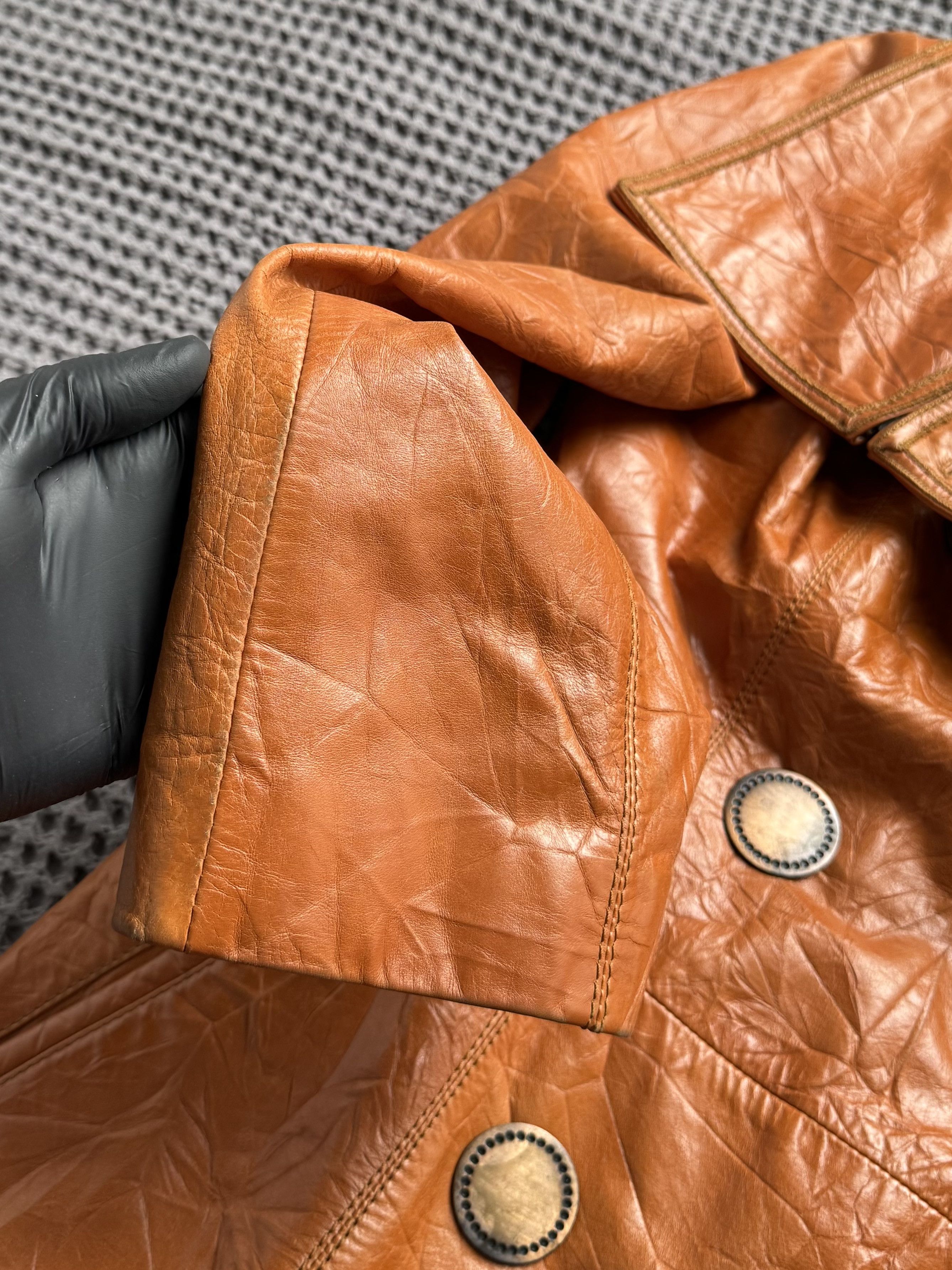 Vintage Vintage Leather Coat Double Breasted Jacket Retro Mod Trench Size M / US 6-8 / IT 42-44 - 12 Thumbnail