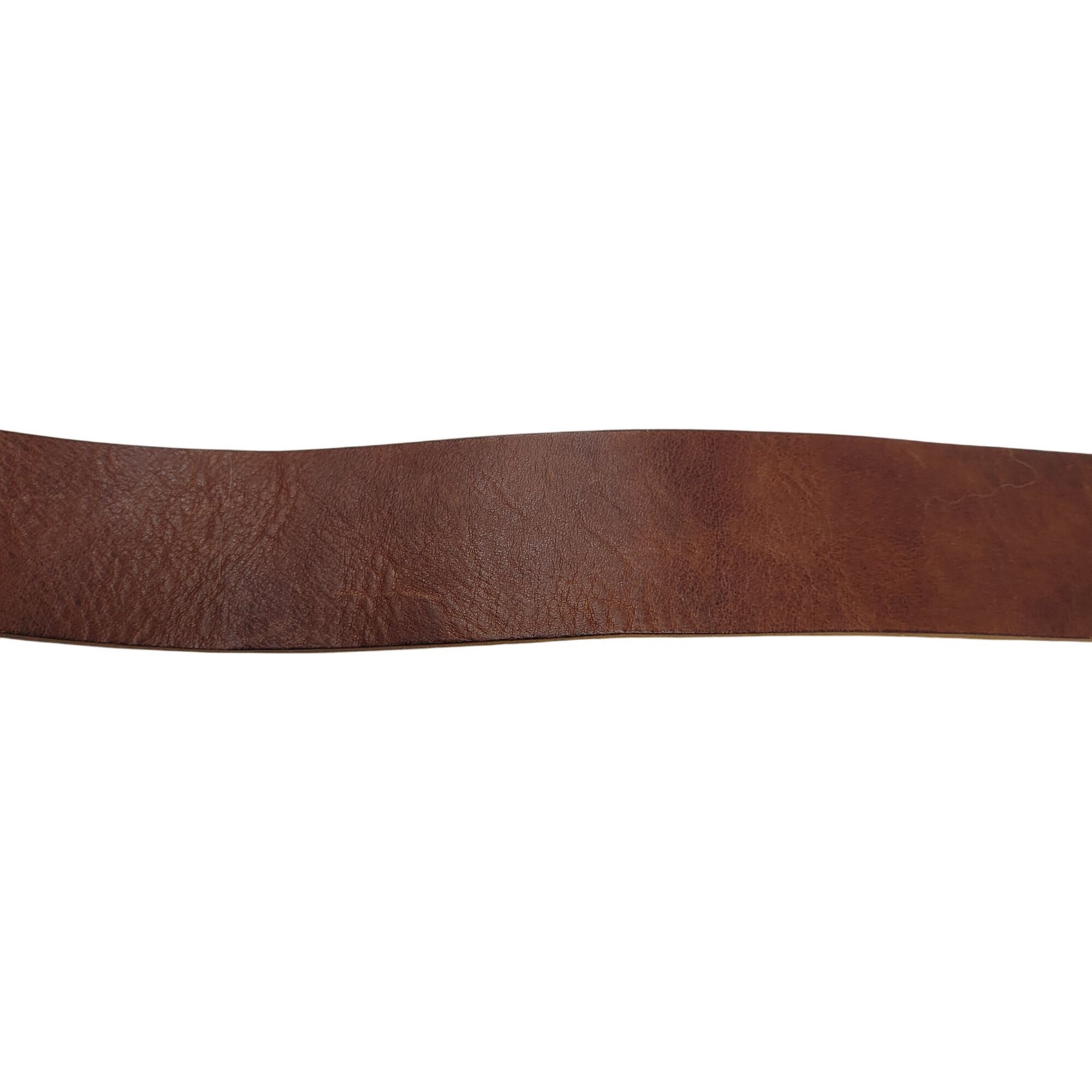 H&M Vintage Mens H&M Thick Rugged Cognac Brown Leather Belt Sz 3 Size 34 - 8 Thumbnail
