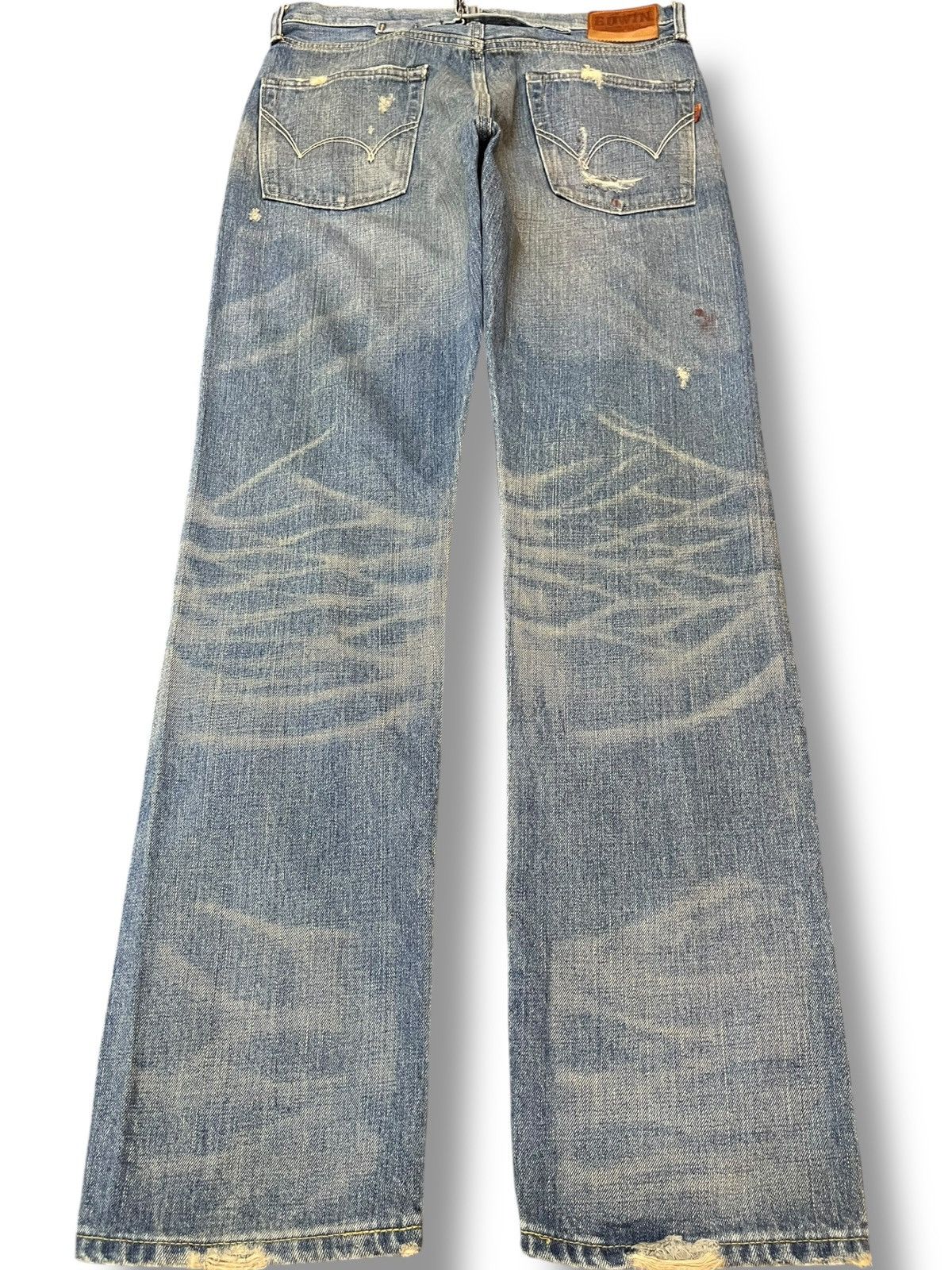 Edwin Vintage Edwin 505zx Selvedge Buckle Belt Distressed Denim Size US 31 - 7 Thumbnail