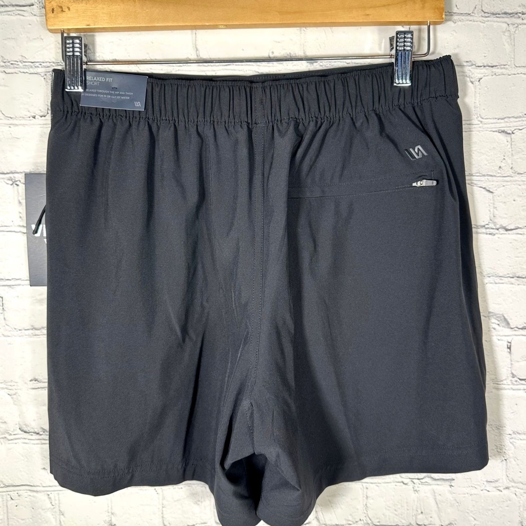 Vintage VRST Shorts Mens Small Black Relaxed Fit Four-Way Stretch Quick Dry Size US 29 - 4 Thumbnail
