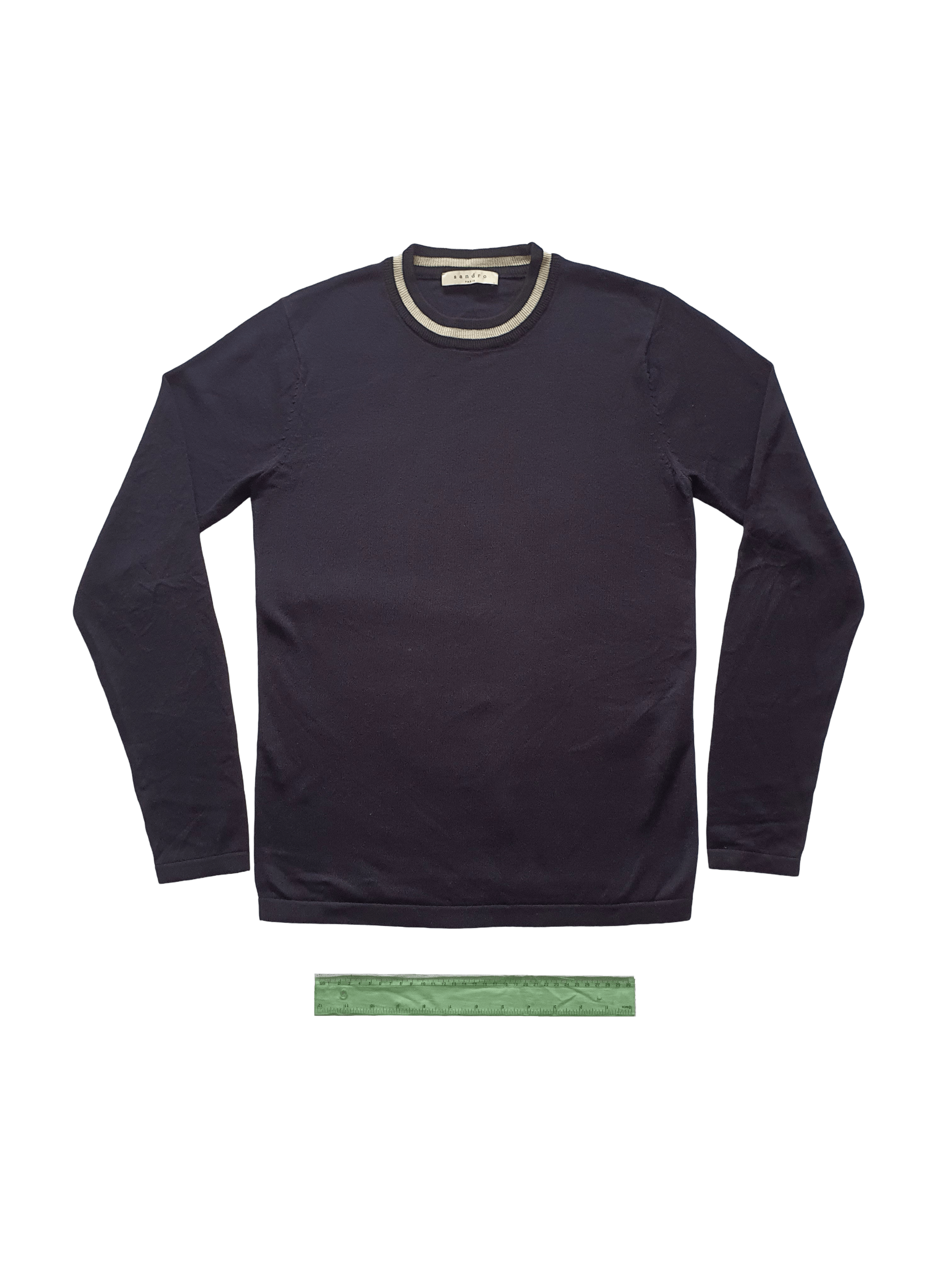 Sandro Silk & cotton classic round neck sweater crewneck Size US XS / EU 42 / 0 - 1 Thumbnail